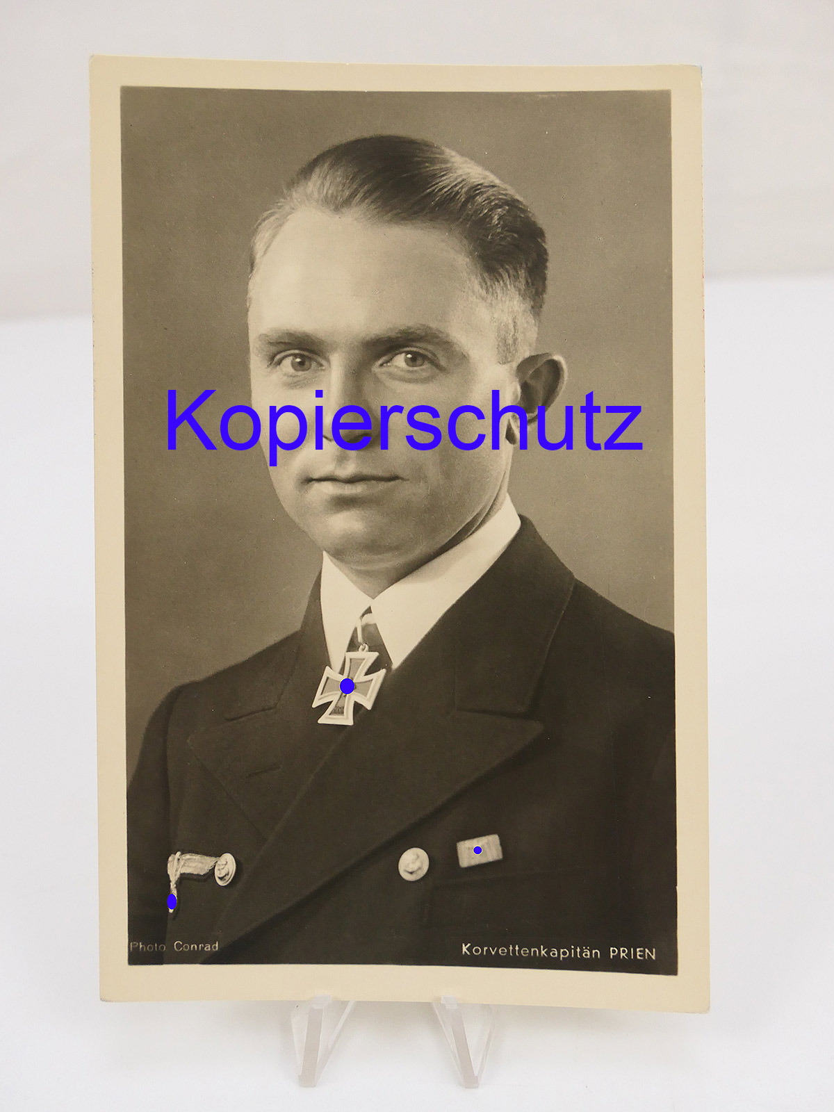 #79/ Postcard / PK Portrait Kriegsmarine Korvettenkpt. PRIEN / Photo card Knight's Cross bearer