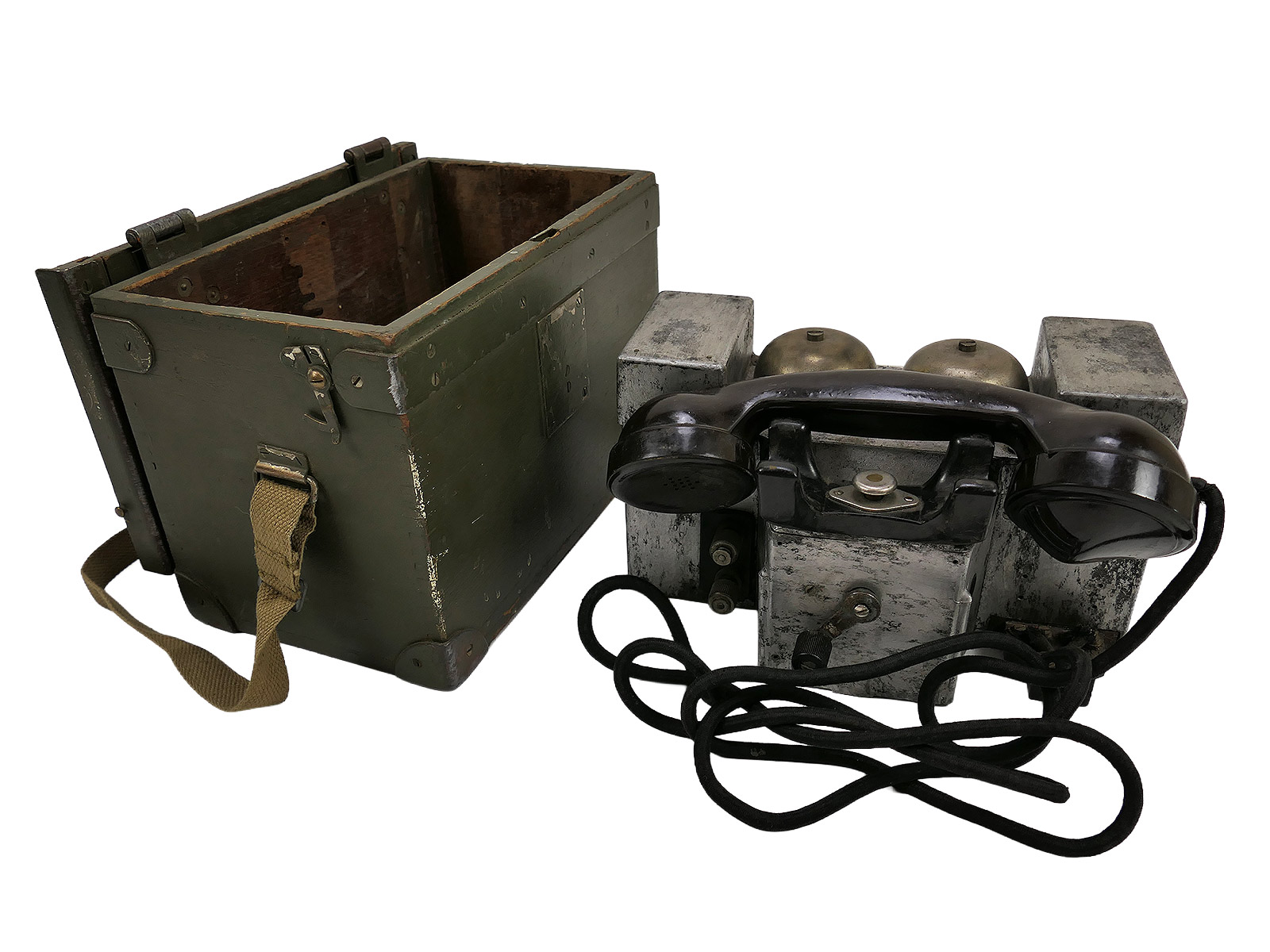 Normandy 1944 Vintage WW2 Canadian Type F MK1 Field Telephone Set Collection – BATTLE-WEARED