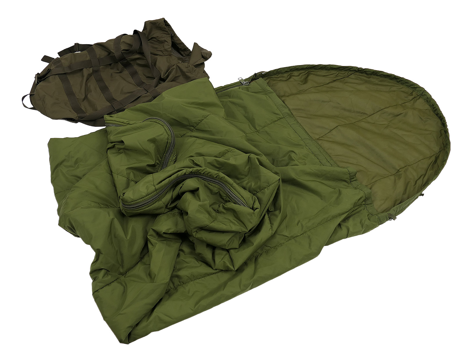 Lightweight English sleeping bag + Carinthia stuff sack (Def.4)