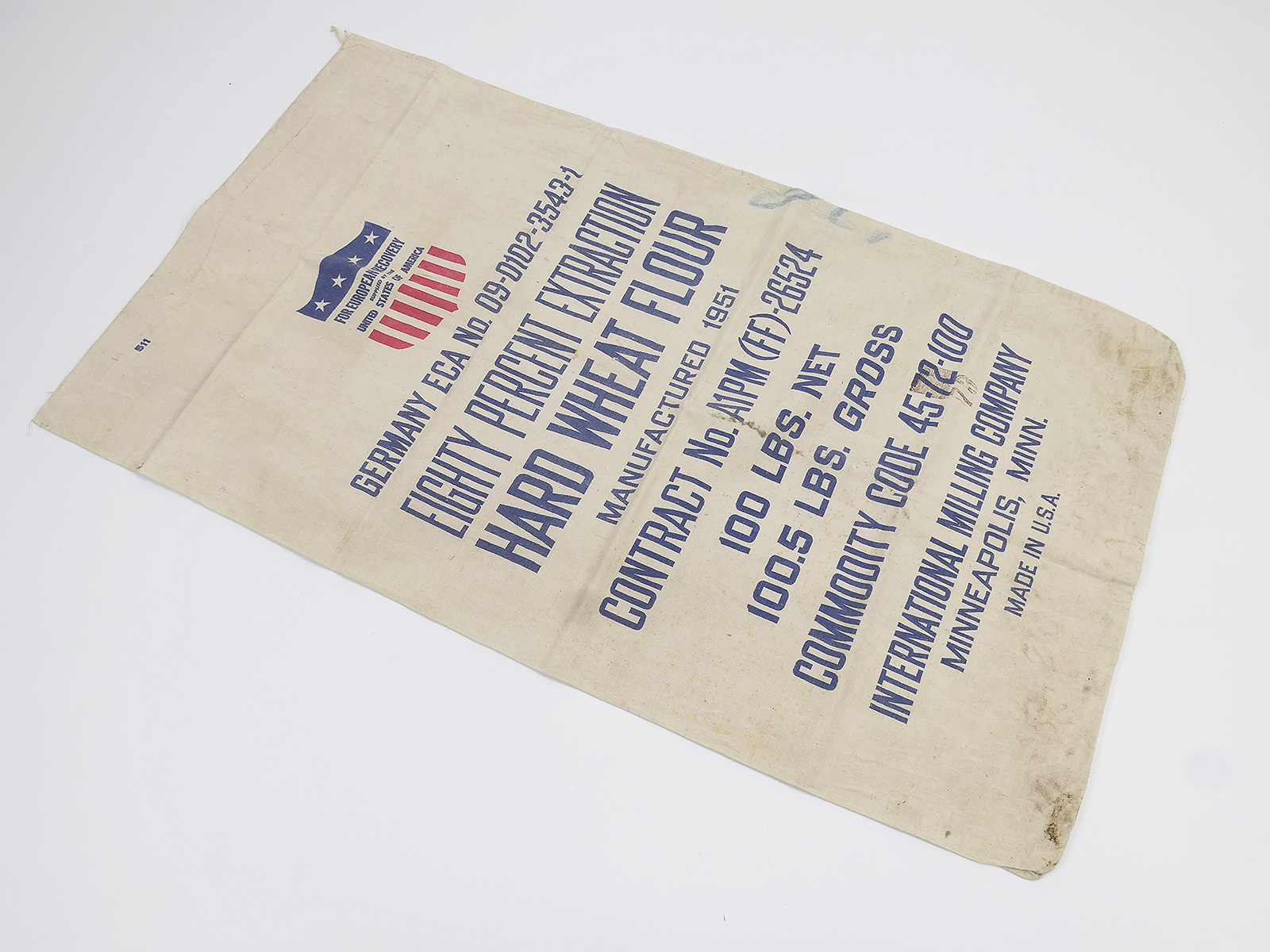 US rations bag flour relief supplies 1951 US rations bag flour relief supplies 1951