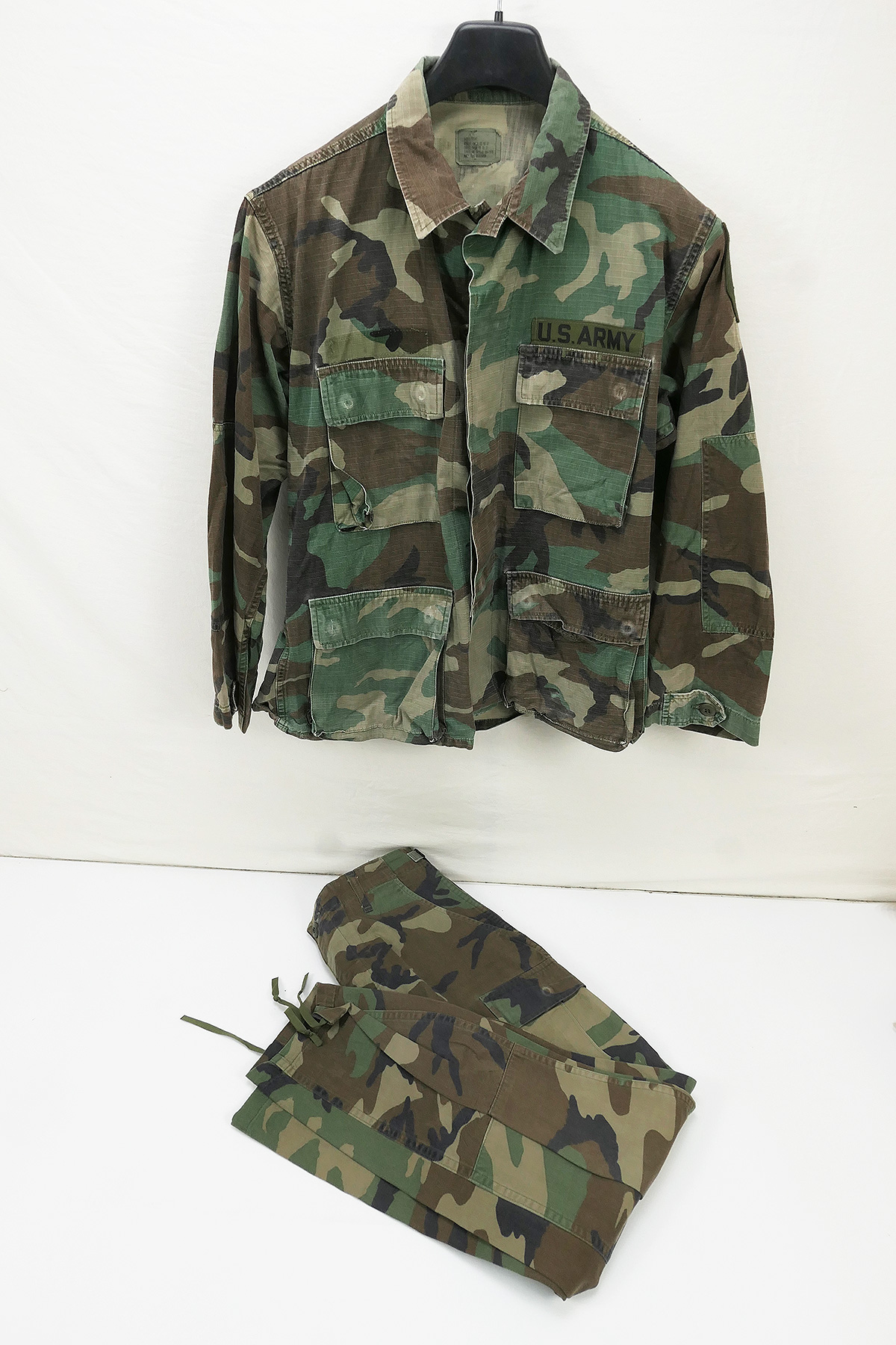 P1380194 US Army BDU Woodland Suit - Field Jacket + Field Trousers - Small Short