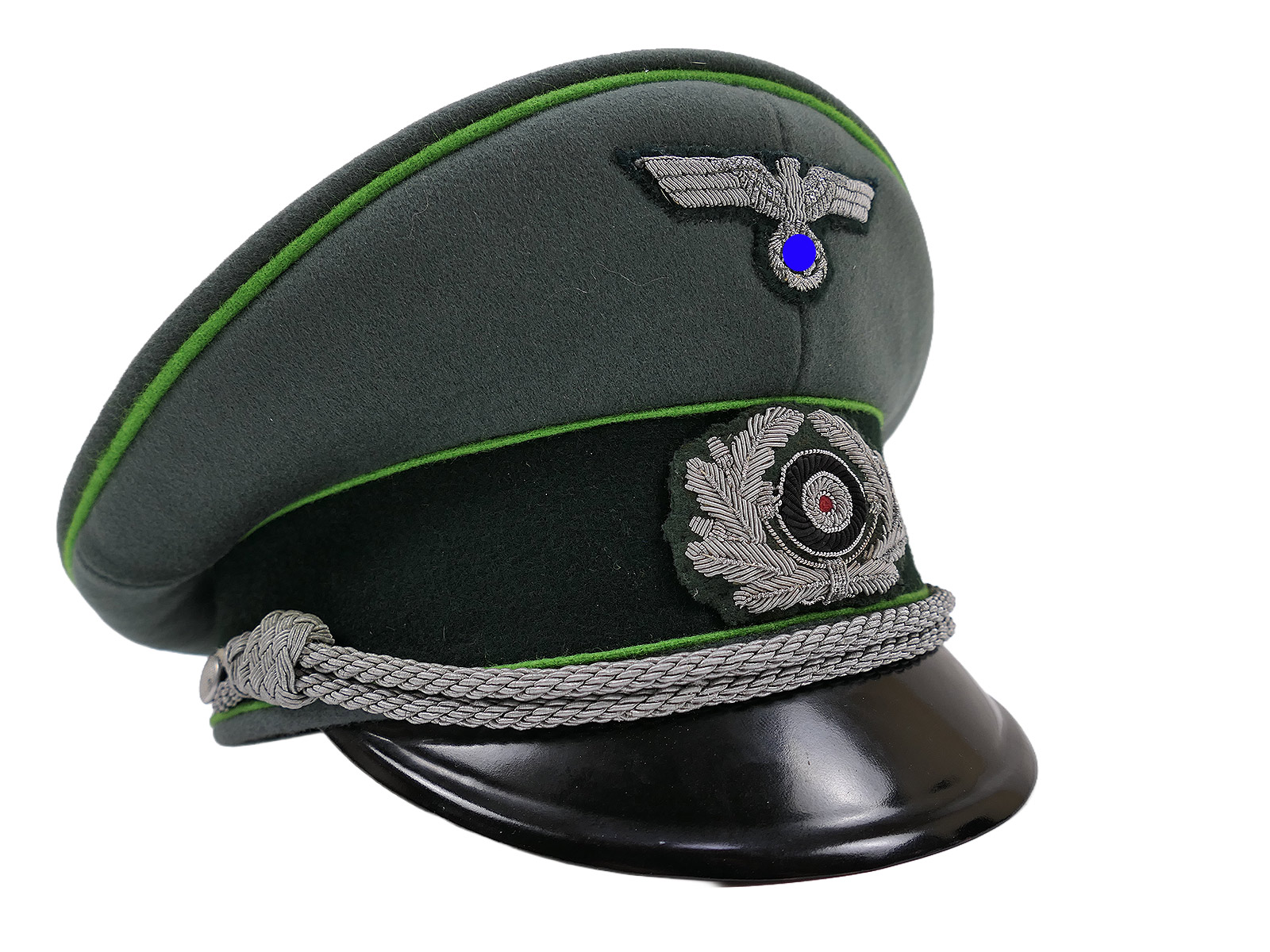 Wehrmacht peaked cap, officer’s, Panzergrenadier, size 58, premium museum-quality reproduction with original embroidered details, COLLECTION