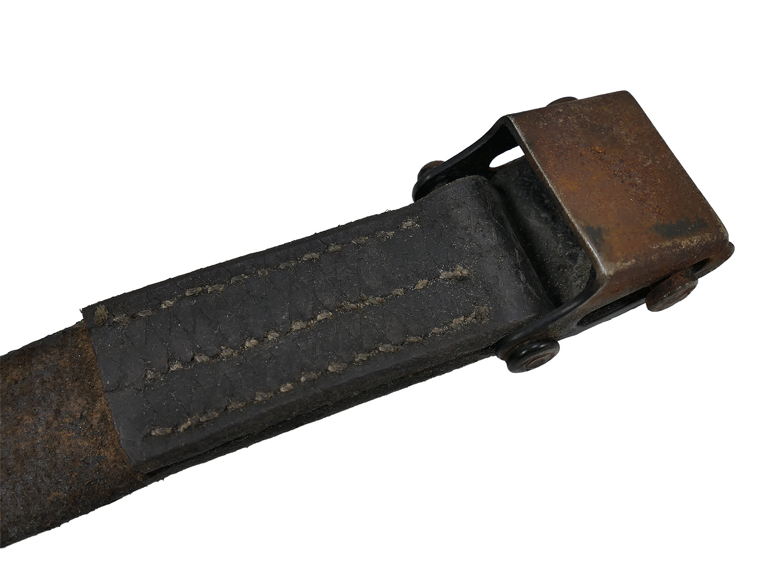 One-off Wehrmacht MP40 MP38 leather carrying strap, Waffen-SS leather strap, BATTLE WORN