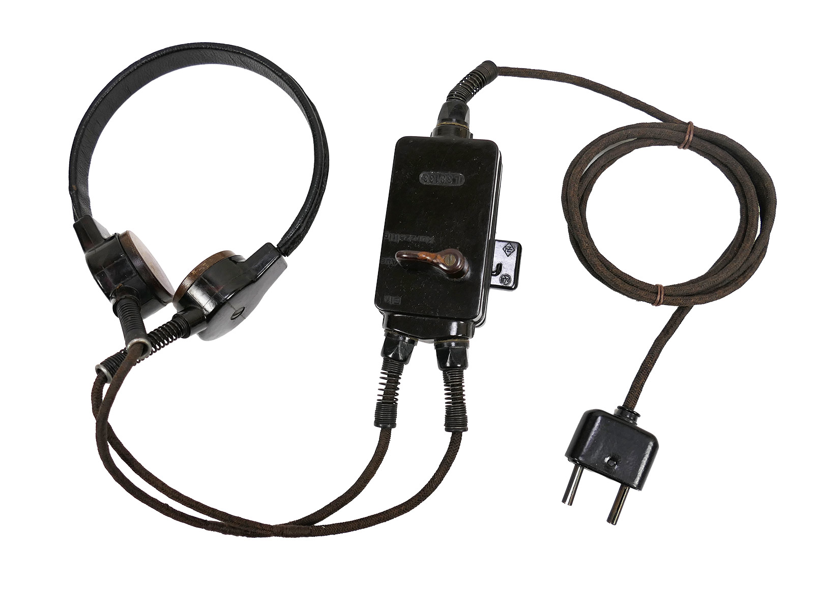 Wehrmacht Waffen-SS tank throat microphone with selector switch, control box, radio #2