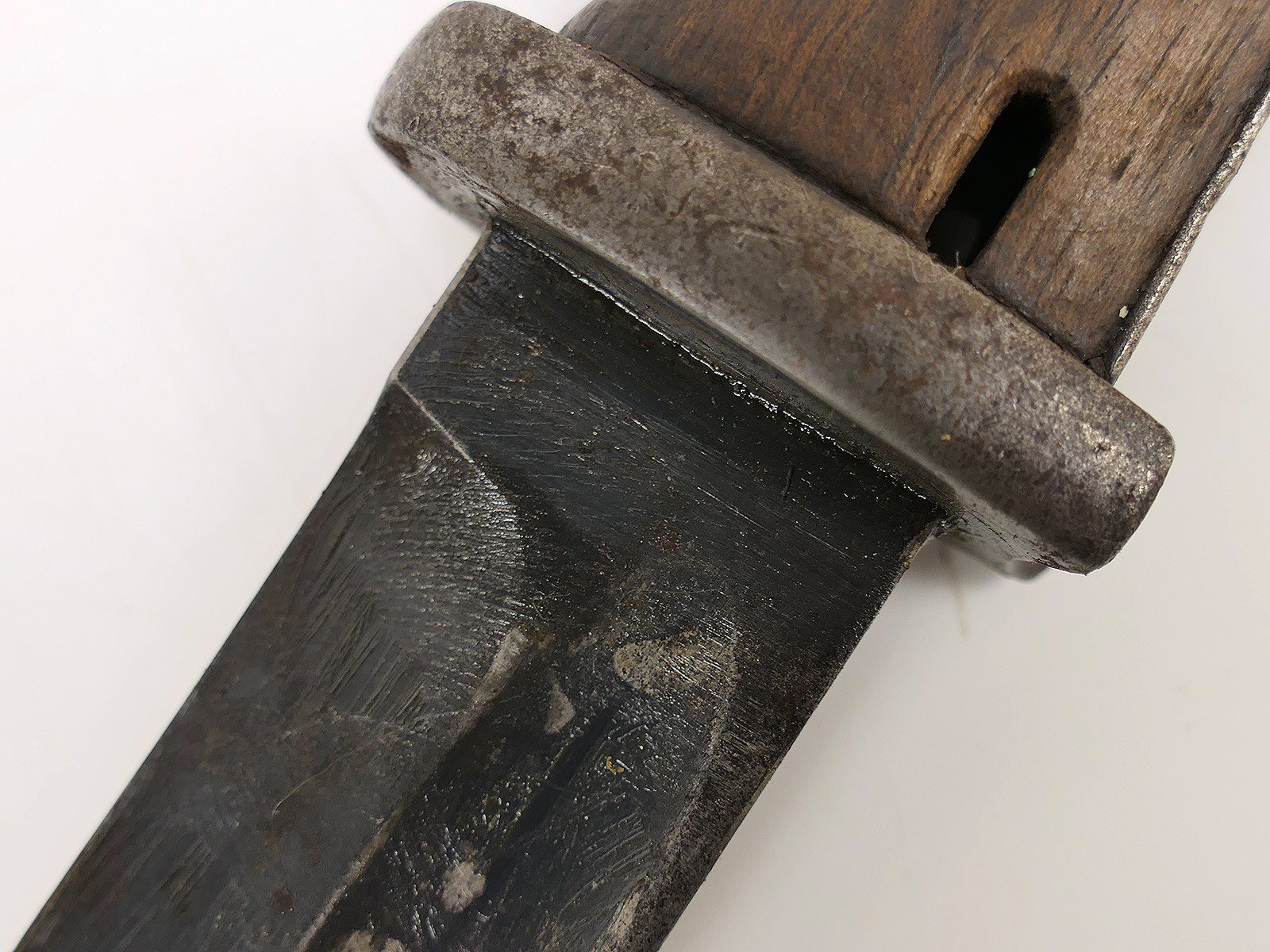 SET: Wehrmacht M84/98 bayonet for the K98 carbine / sidearm with scabbard + belt loop – BATTLE WORN
