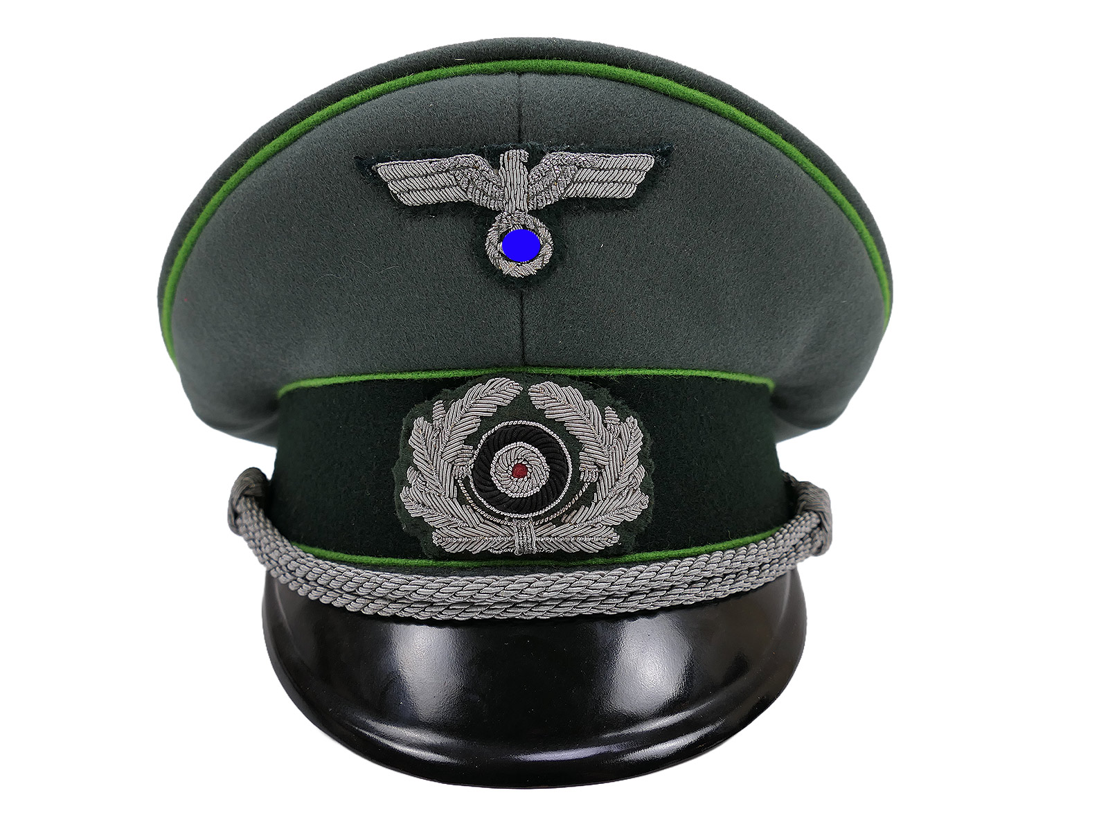 Wehrmacht peaked cap, officer’s, Panzergrenadier, size 58, premium museum-quality reproduction with original embroidered details, COLLECTION