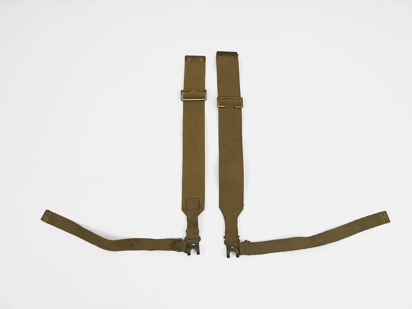 #3 British Army WW2 dated Original 1937 Webbing L-Straps M37 right + left / Suspenders