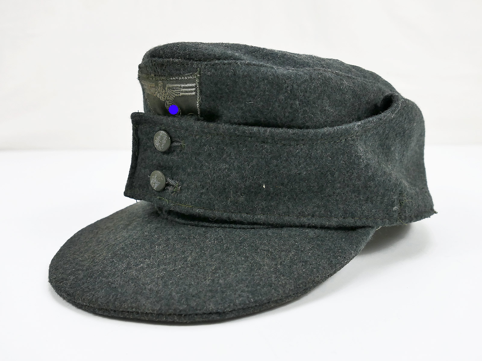 Wehrmacht M43 field cap Italian wool cloth bluish with trapeze effects size 59 with RBNr.