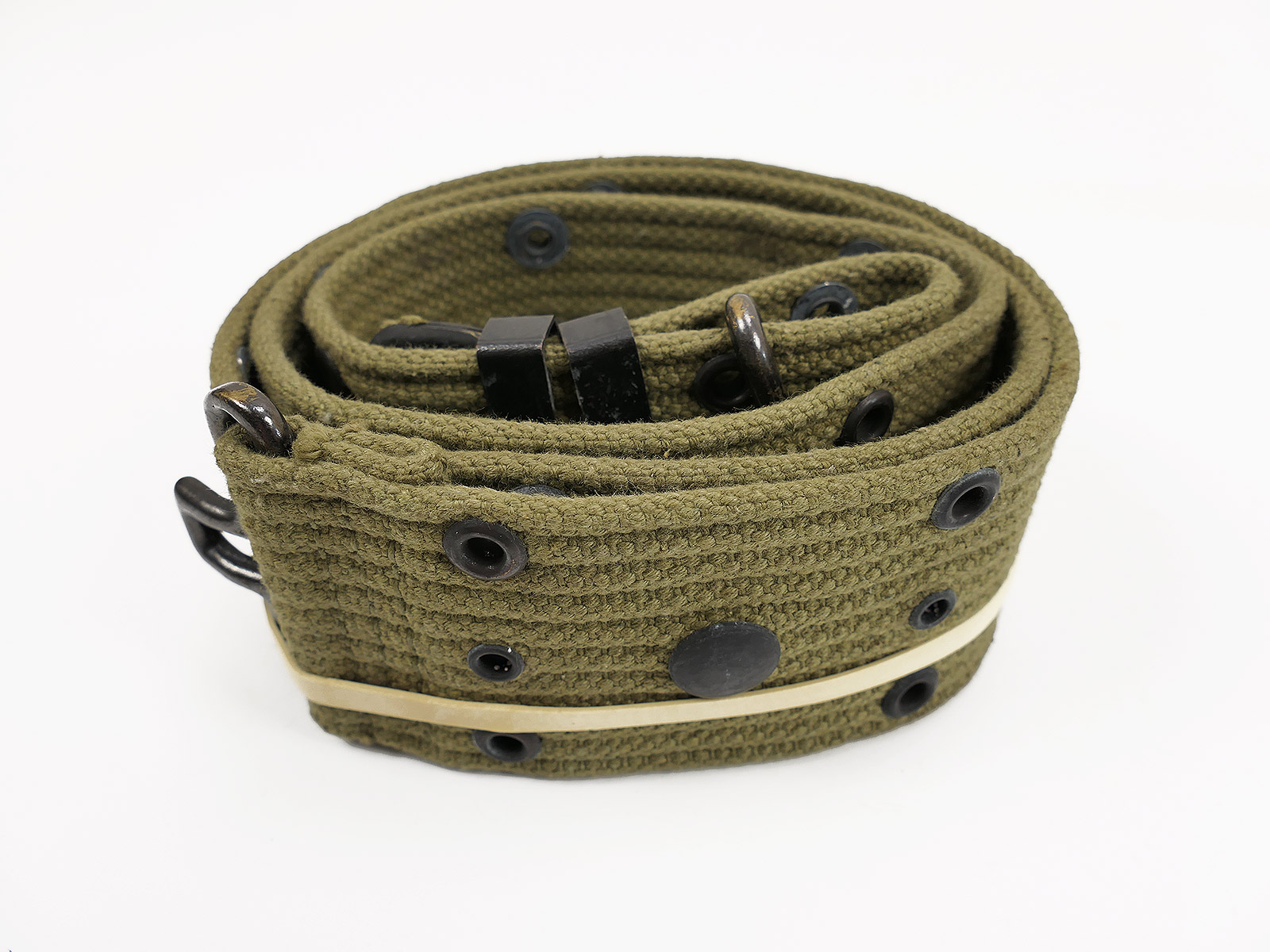 DEPOT #2 Original US Army WW2 M-1936 Pistol Belt, perforated belt, R.M.C.O. 1941