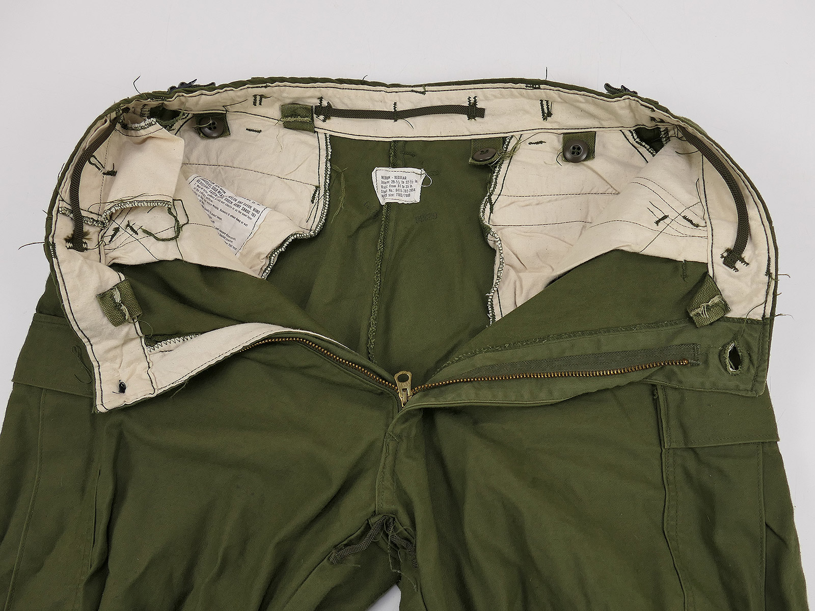 One-off vintage original US Army M-1965 Field Trousers (Cold Weather) – size MEDIUM, dated 1974