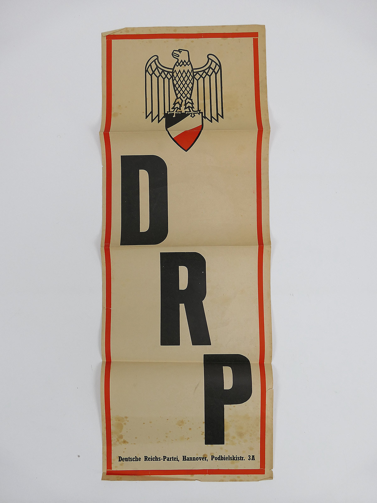 Original election poster DRP notice small poster German Reich Party 21x 60cm