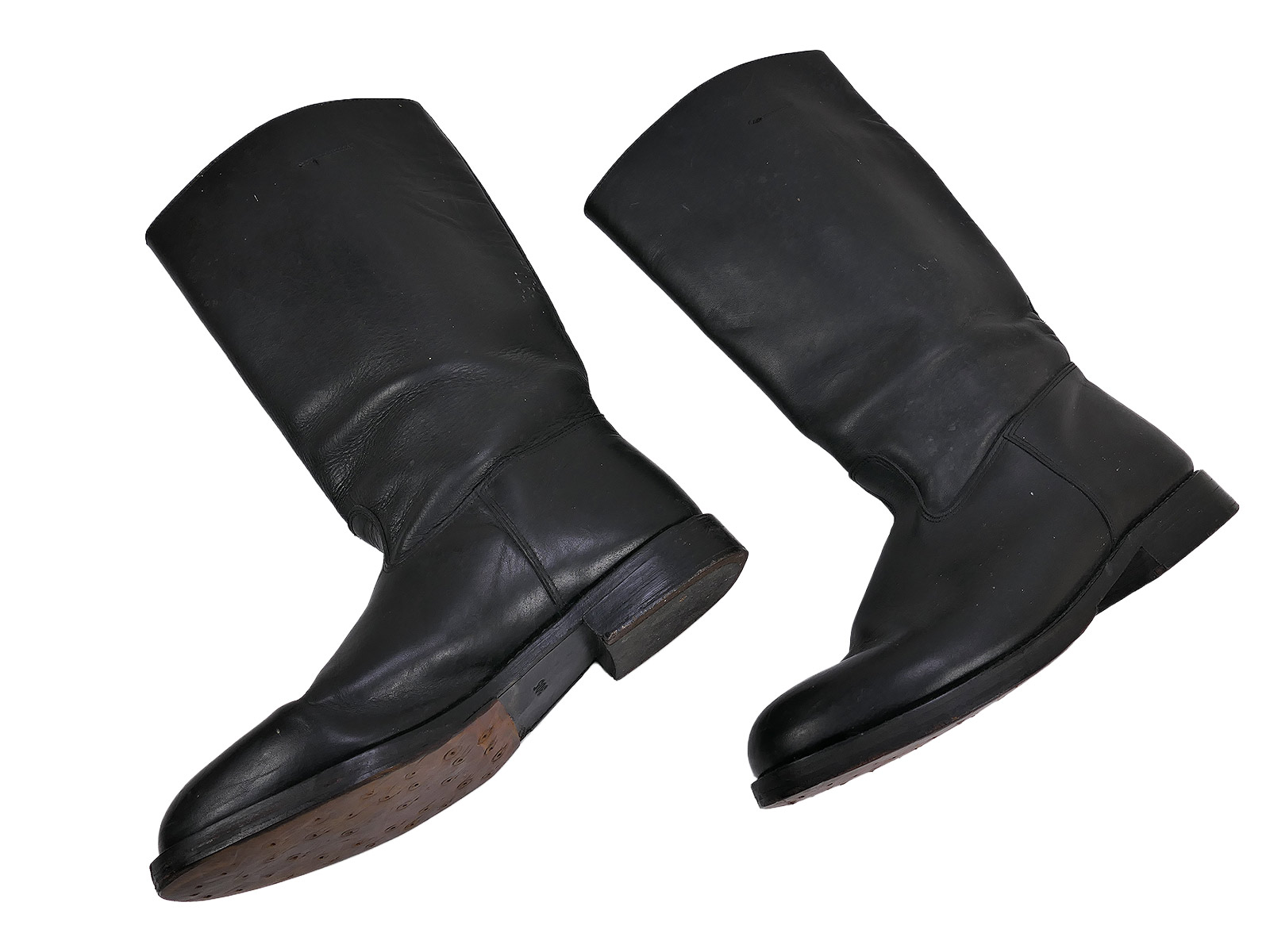 Wehrmacht-style leather boots, studded, high-top boots, Guard Battalion, size 47, with horseshoe, 305/116 TOP