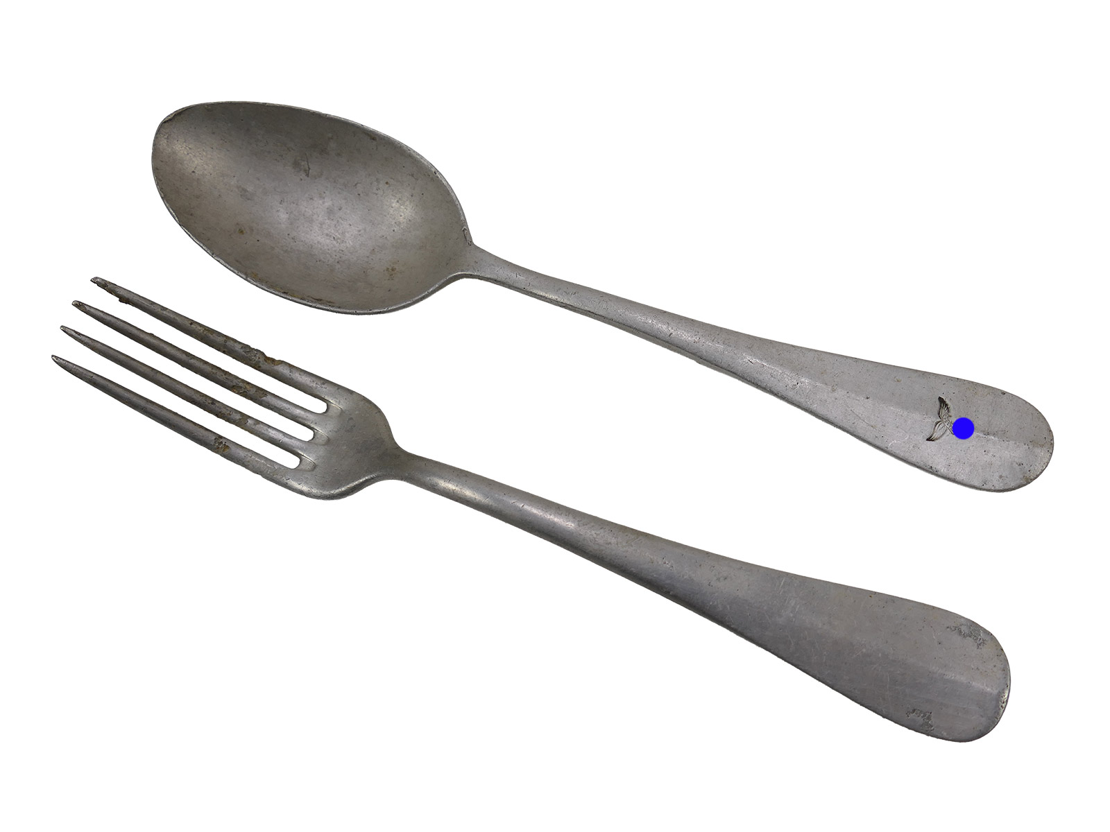 Single-piece set of Luftwaffe mess cutlery: fork and spoon – Mess Cutlery COLLECTION BATTLE WORN