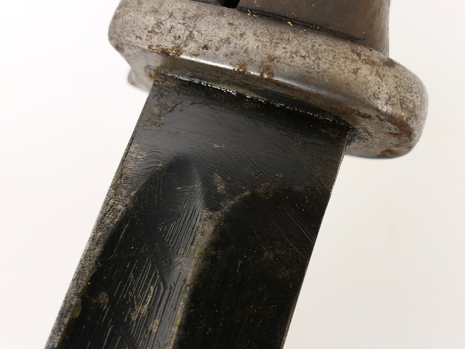 SET: Wehrmacht M84/98 bayonet for the K98 carbine / sidearm with scabbard + belt loop – BATTLE WORN