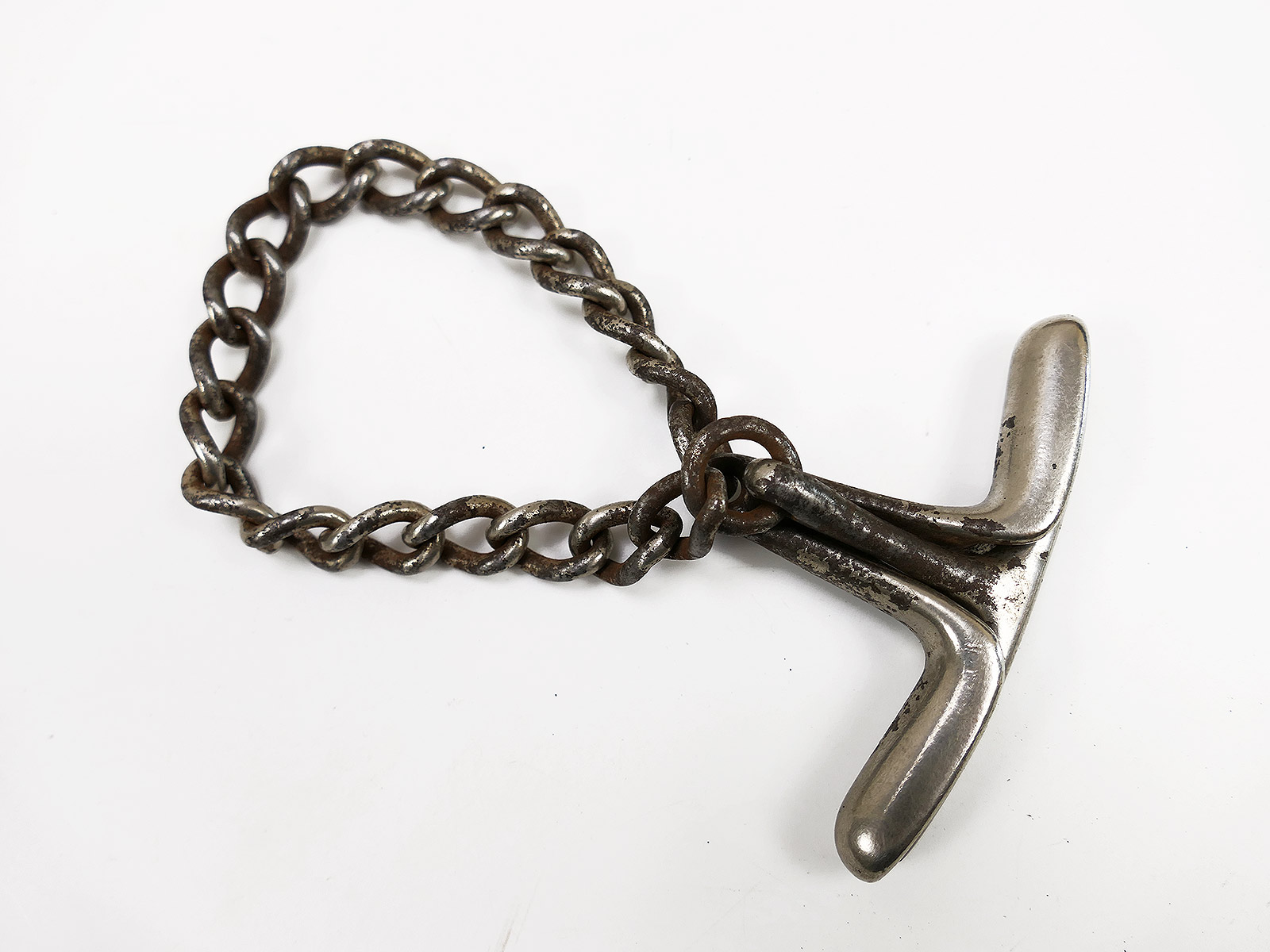 SS Hand Gag Gag Chain – Restraint, Display or Gag Chain – ANTIQUE 