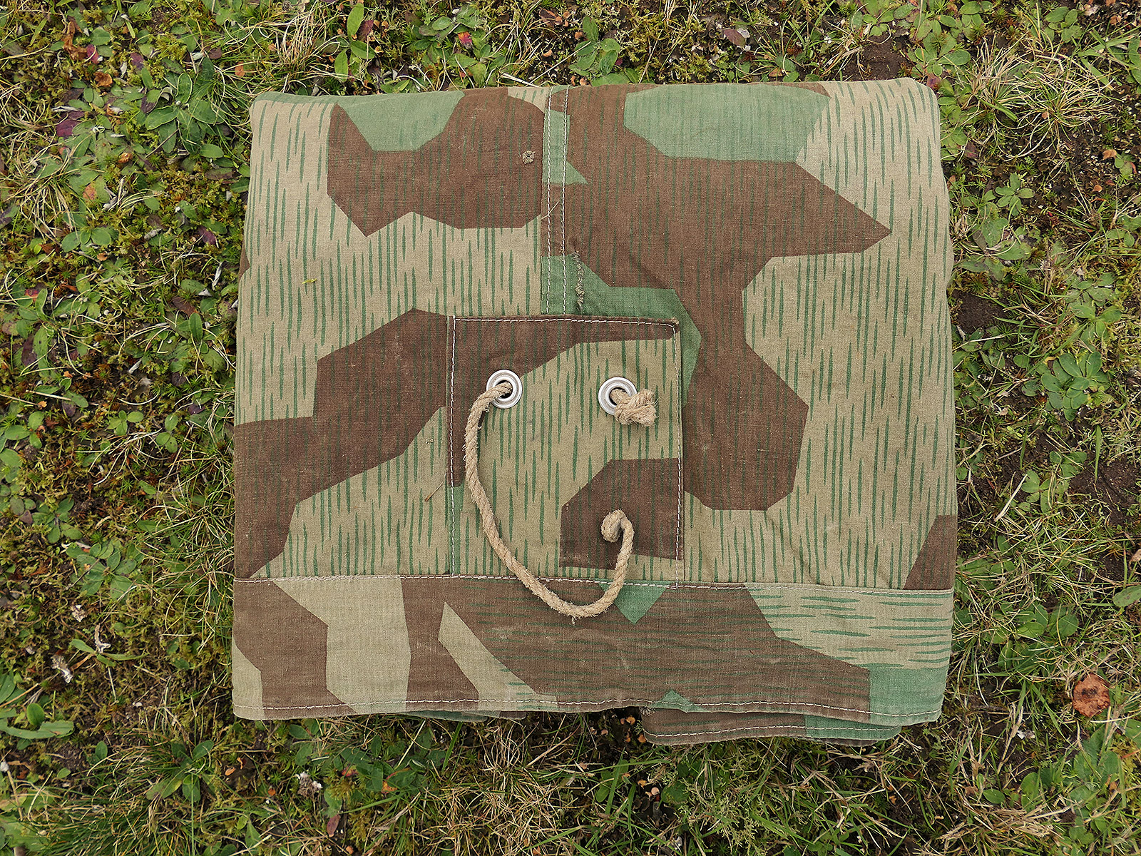 Original Wehrmacht M31 tent canvas, splinter camouflage, camouflage tent fabric – COLLECTION BATTLE WORN