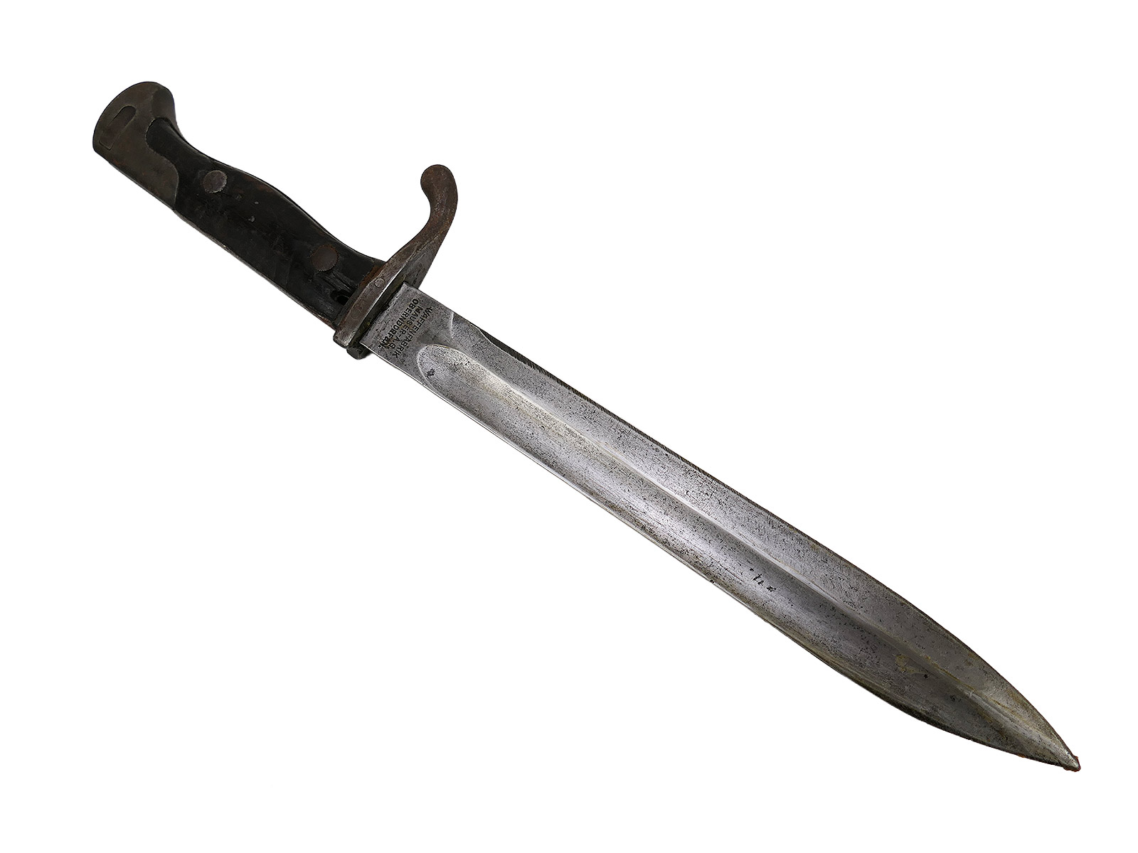 WK1 M98/05 bayonet, Mauser A.G. Oberndorf 1916, with acceptance mark and belt lug