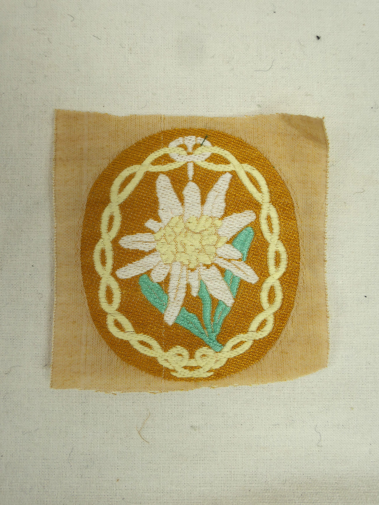 Original fabric badge mountain hunter edelweiss embroidered sleeve badge