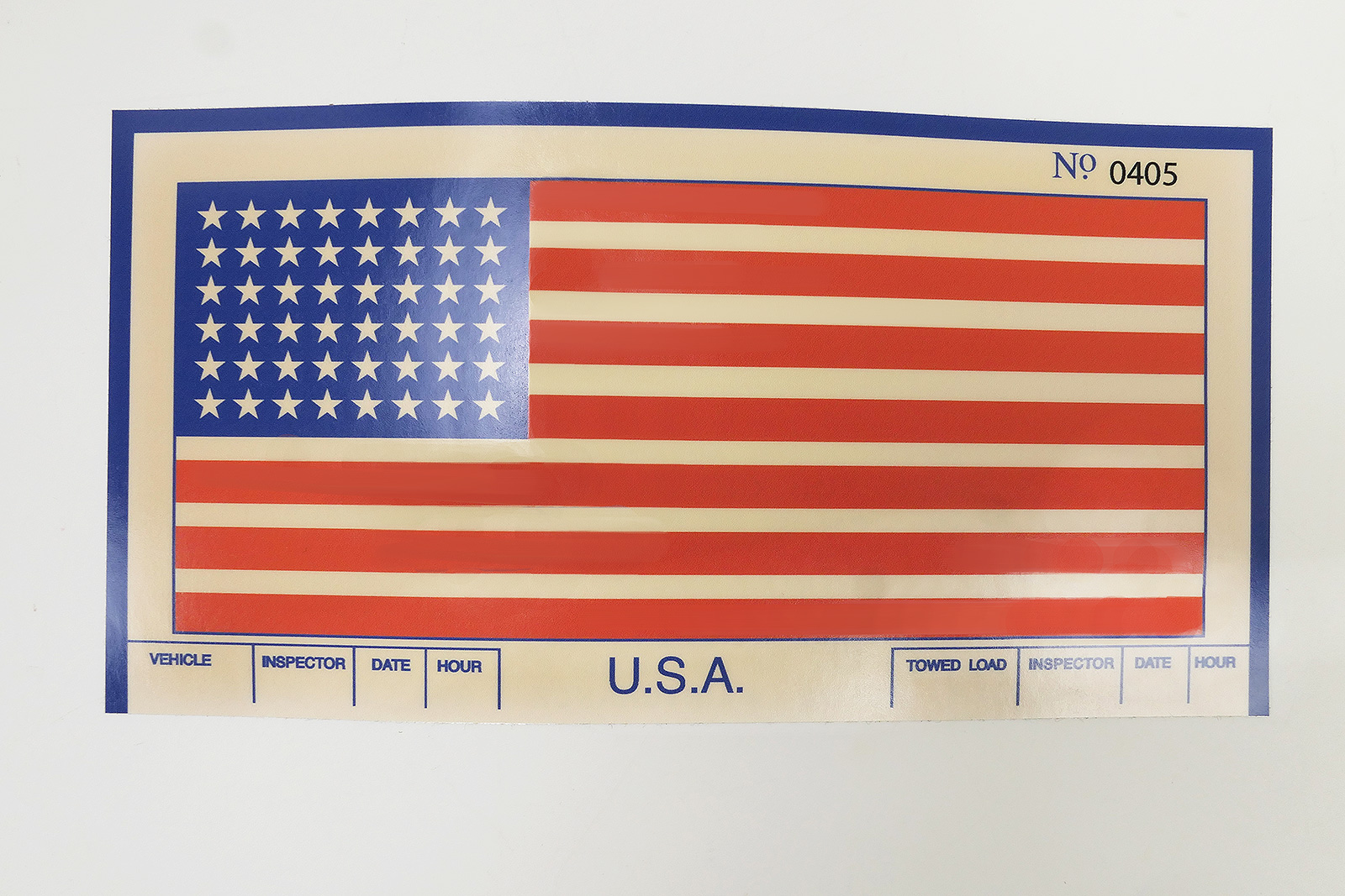 US Army Normandy Jeep Front Windows Vehicle Instructions + Data Flag Self Adhesive Sticker