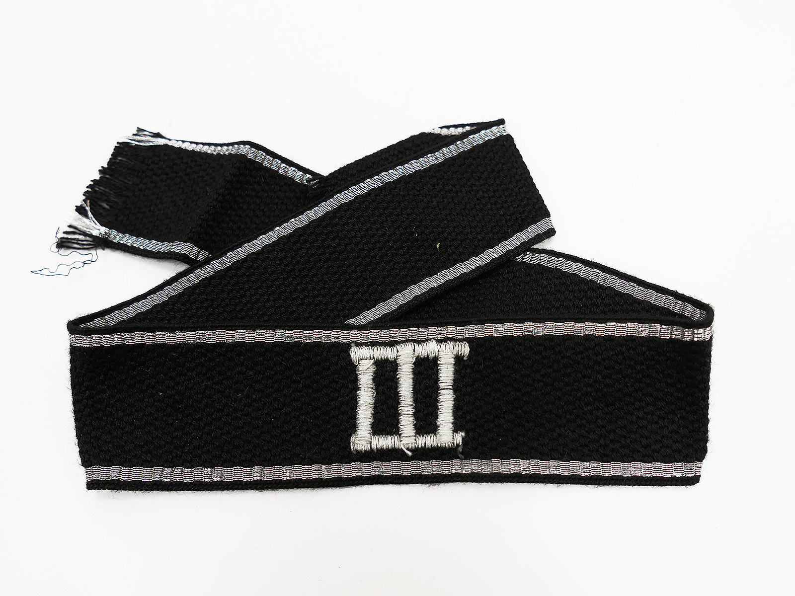 General SS sleeve band " III " sleeve stripes embroidered for black uniform M32