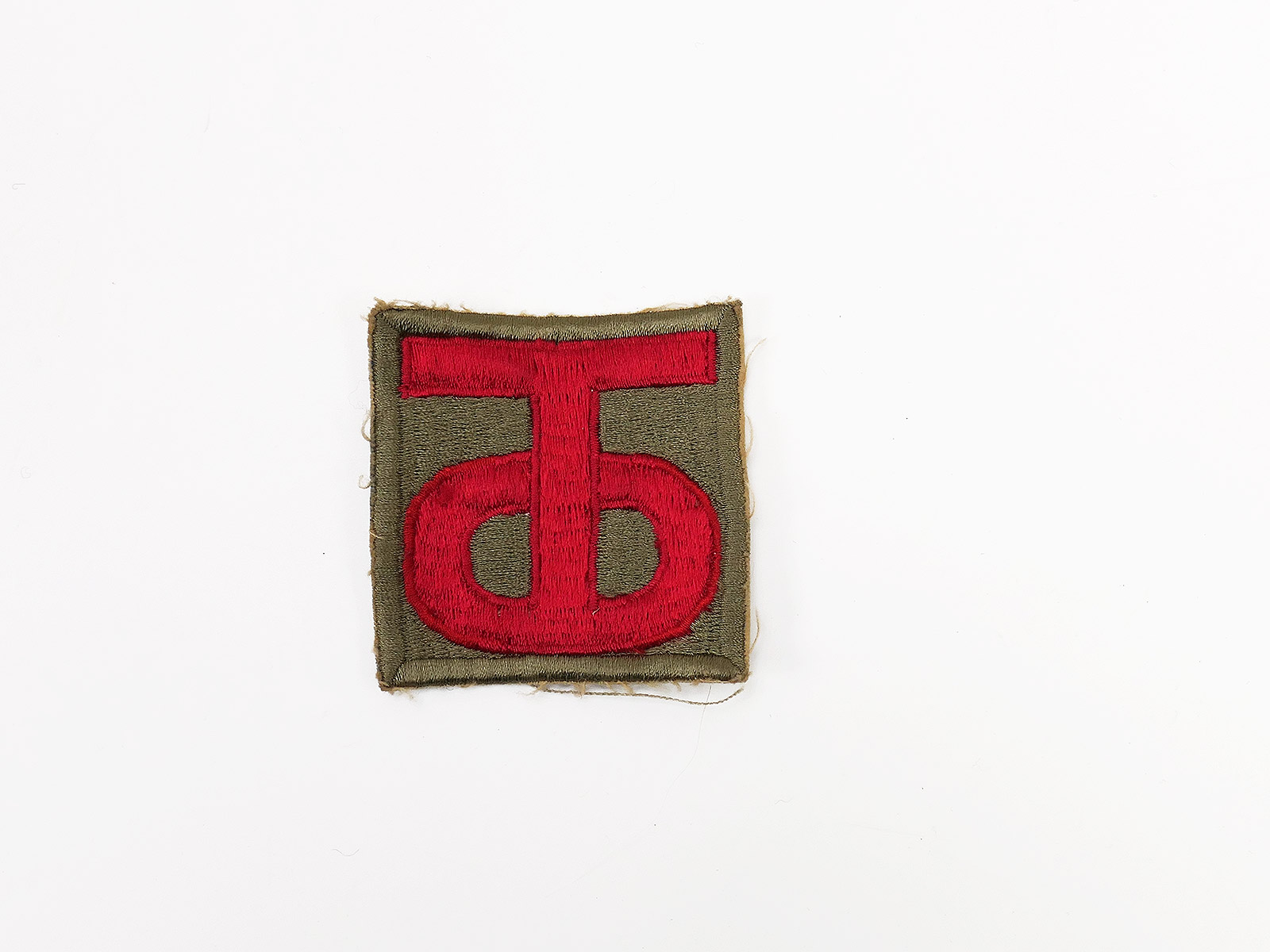 US ARMY WW2 Insignia Badge Uniform Patch Cut Edge 90th Infantry Division TOUGH HOMBRES