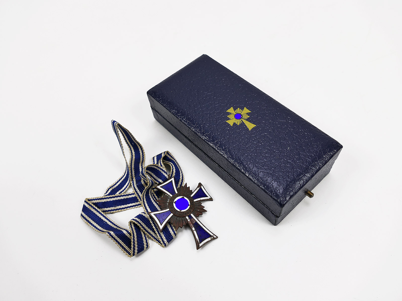 Cross of Honour of the German Mother / Mother's Cross 2nd model bronze on ribbon in repro case 