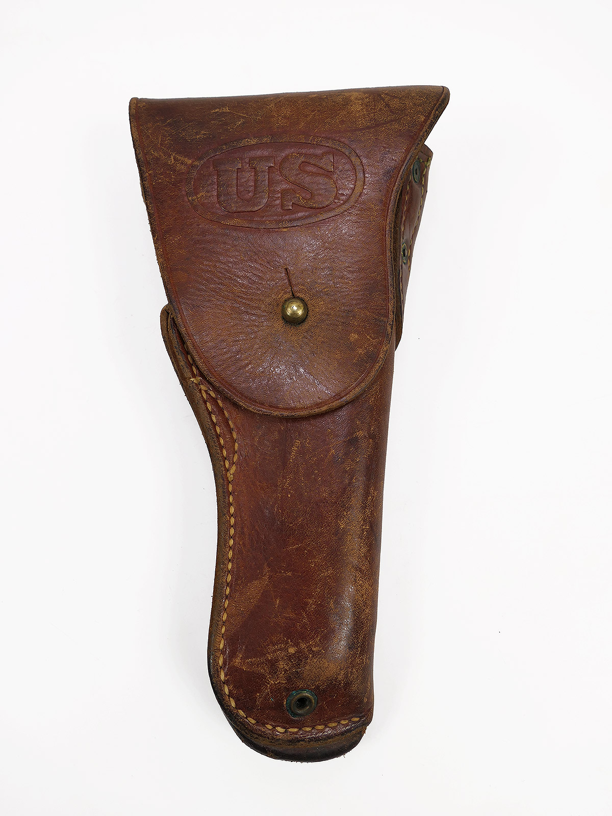 #4/ Original US Army WW2 Colt 1911 pistol holster, BOYT 1942, leather holster, brown / Battle-worn collection
