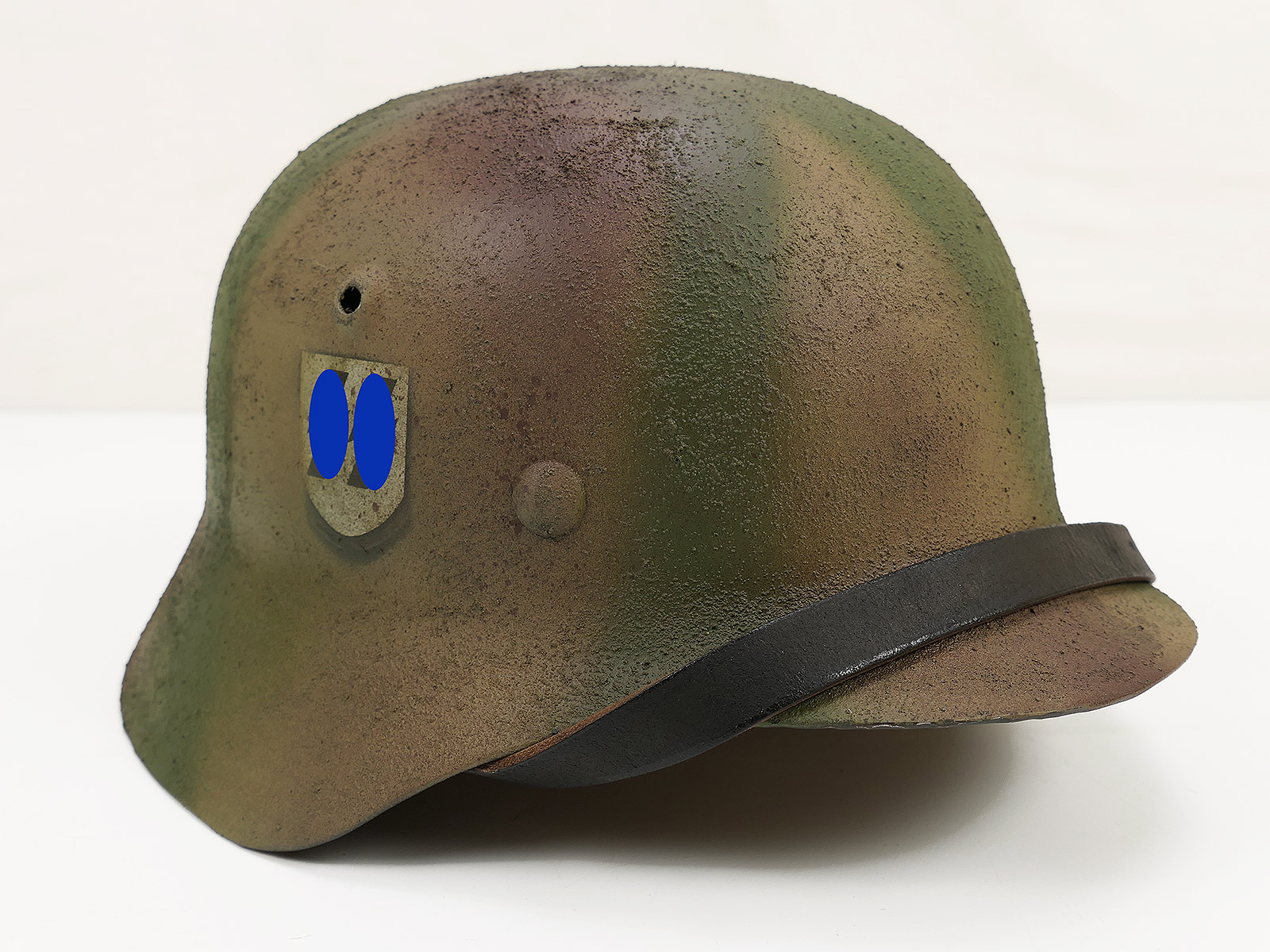 #75 Waffen SS camouflage SD steel helmet M35 M40 Rauhtarn camouflage helmet size 59/60