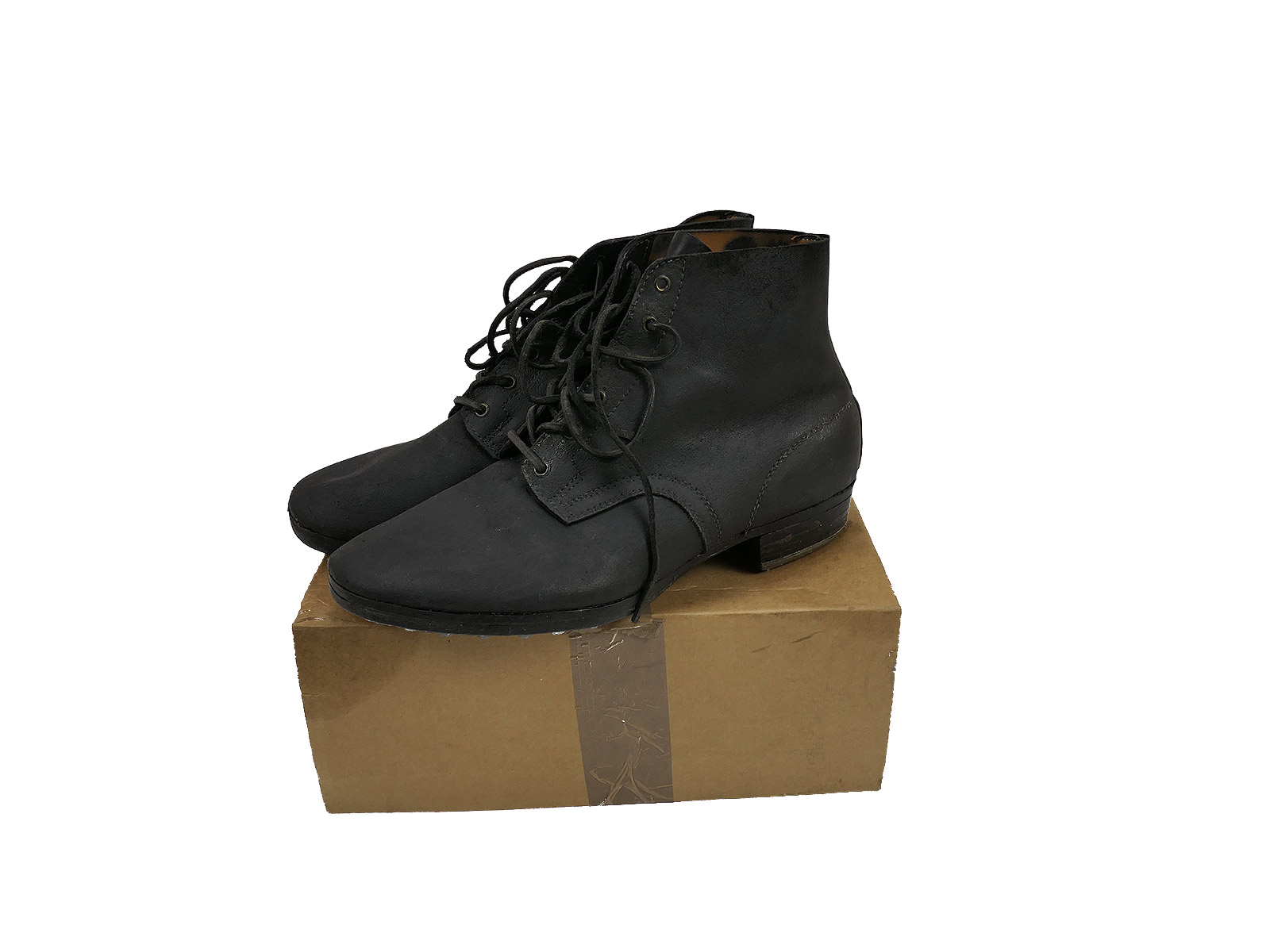 Single pair - Wehrmacht ankle boots lace-up boots Gr.43/44 nailed boots lace-up shoes blackened