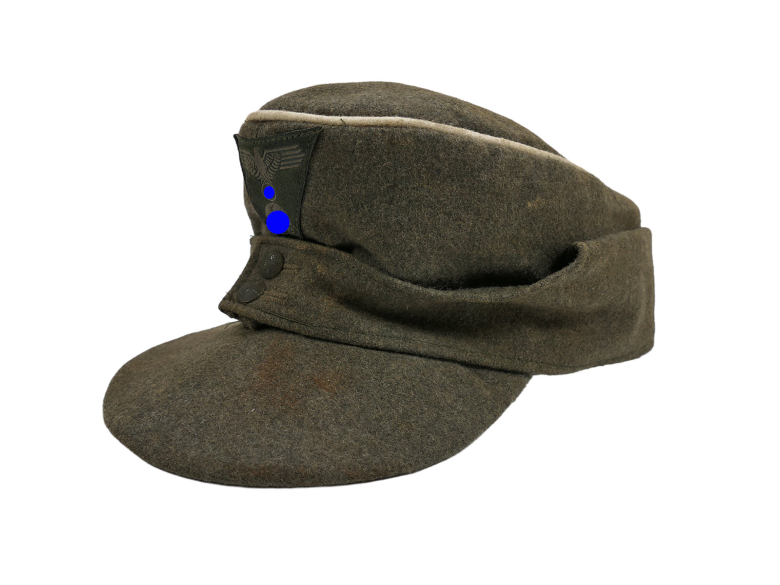 Antique weapons SS M43 field cap woollen cloth / trapeze effects size 58