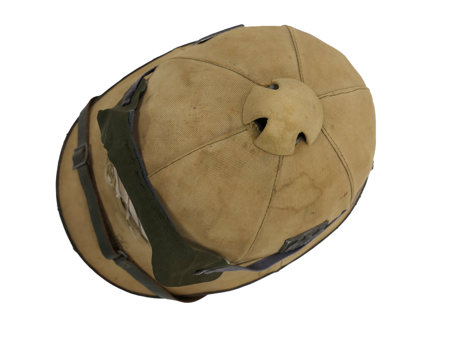 Original tropical helmet, Afrikakorps, Carl Halfar, Wehrmacht, DAK, with dust goggles – COLLECTION