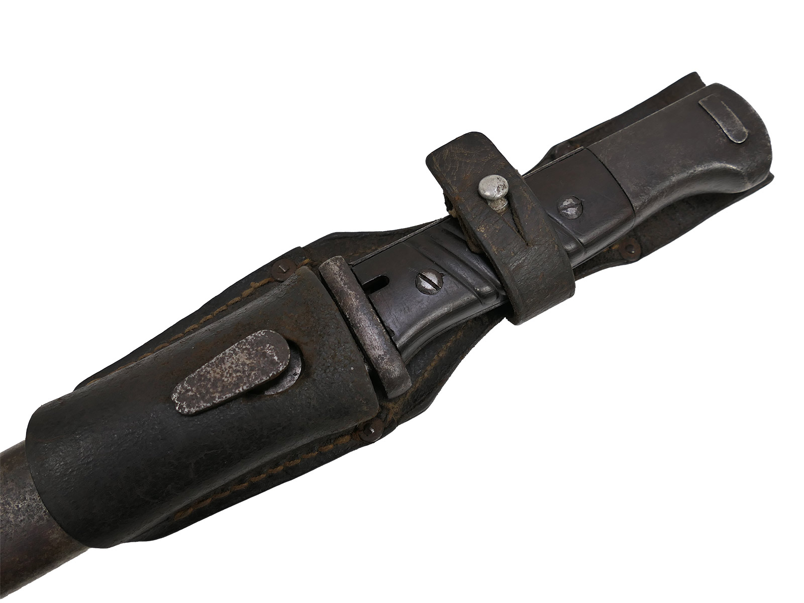 Wehrmacht M84/98 K98 bayonet / S/155 sidearm with belt loop – BATTLE WORN