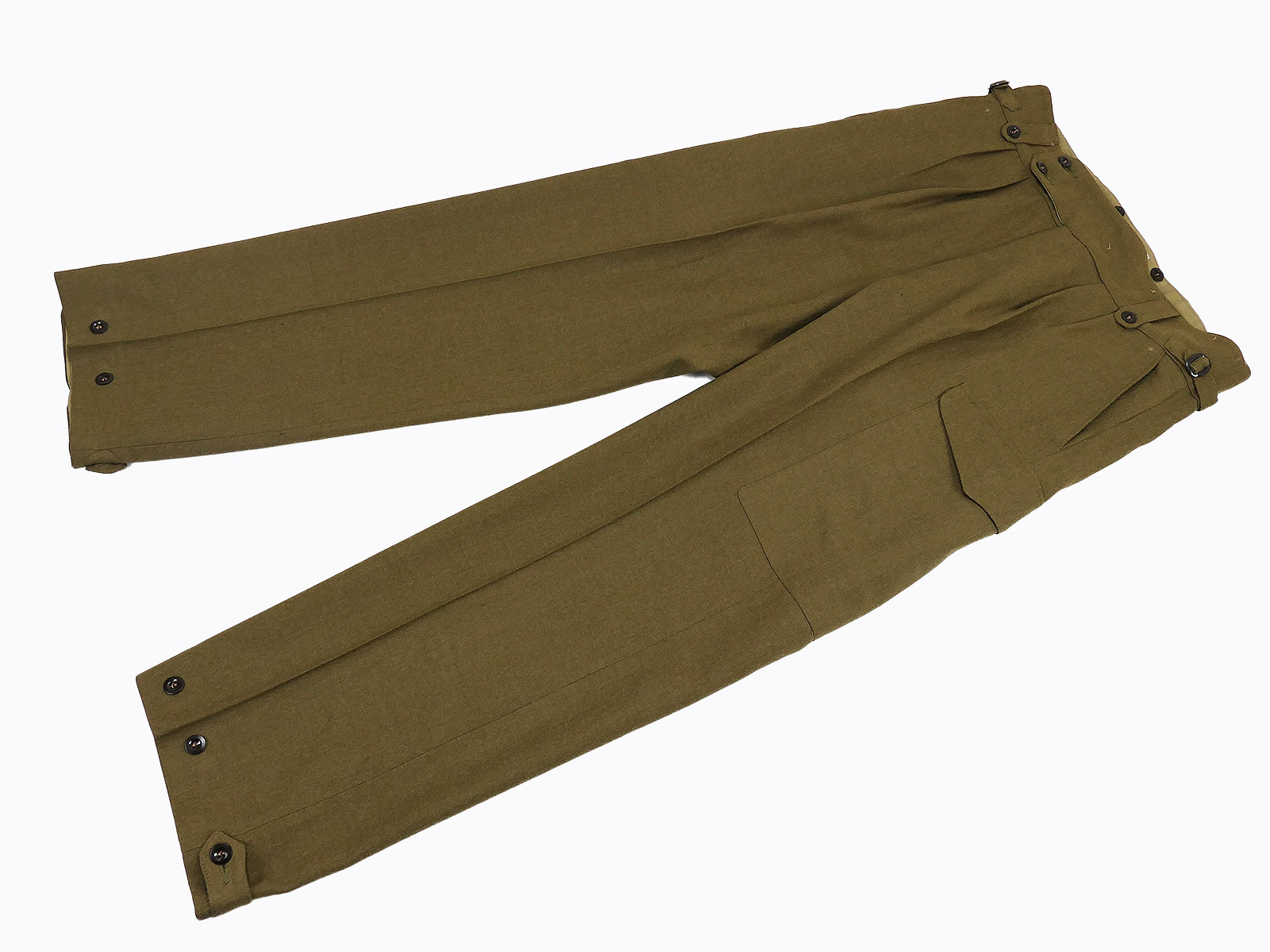 1950's Australian Army BD Battle Dress Trousers Green Brown Wool Trousers Size 15 Field Trousers
