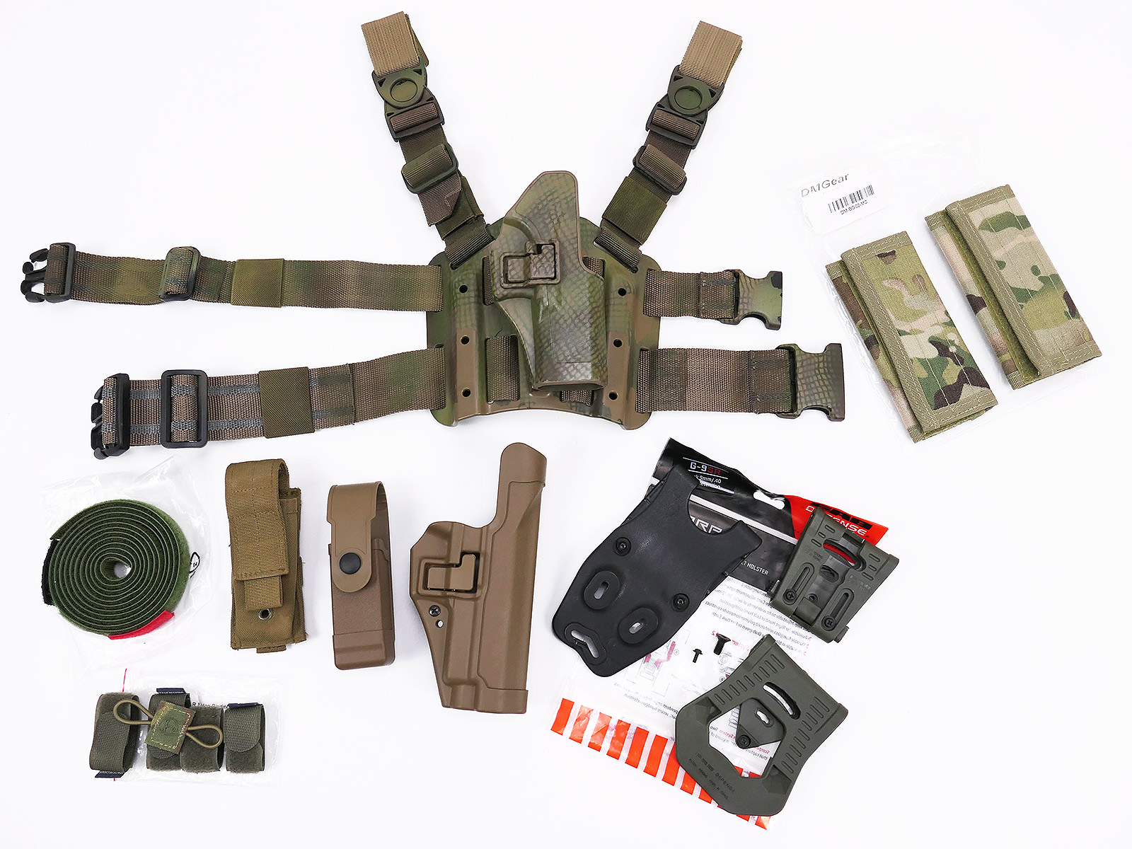 Kit Tactical drop leg leg holster right with Serpa holster for 9mm pistol SIG / GLOCK + accessories