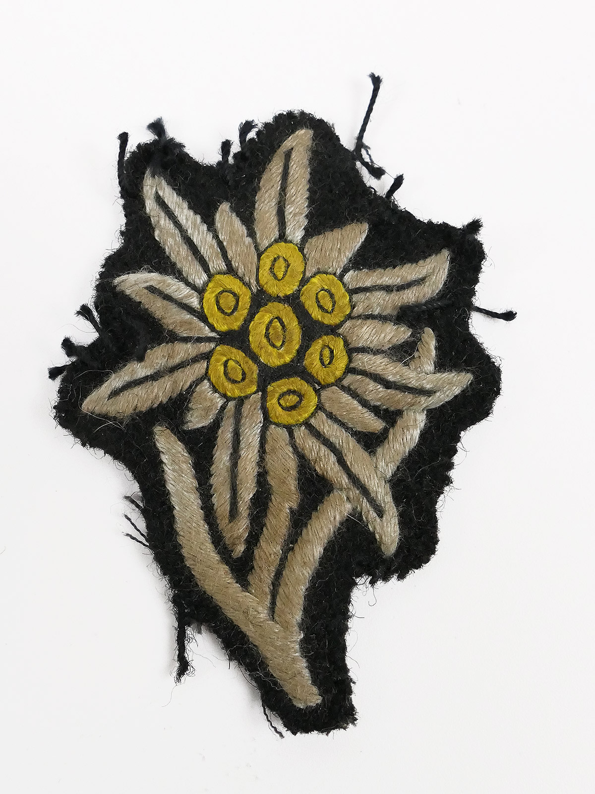 Waffen SS cloth badge field blouse mountain infantry Edelweiss embroidered sleeve badge