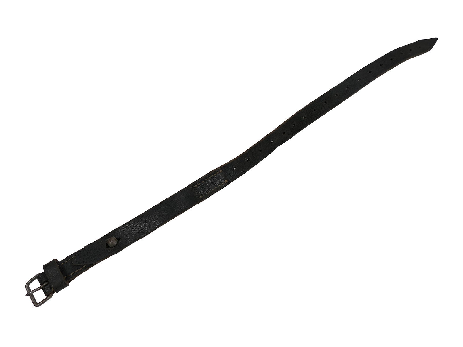 #2/ Wehrmacht knapsack strap, leather strap, tent canvas, dated 1943, COLLECTION, BATTLE-WORN