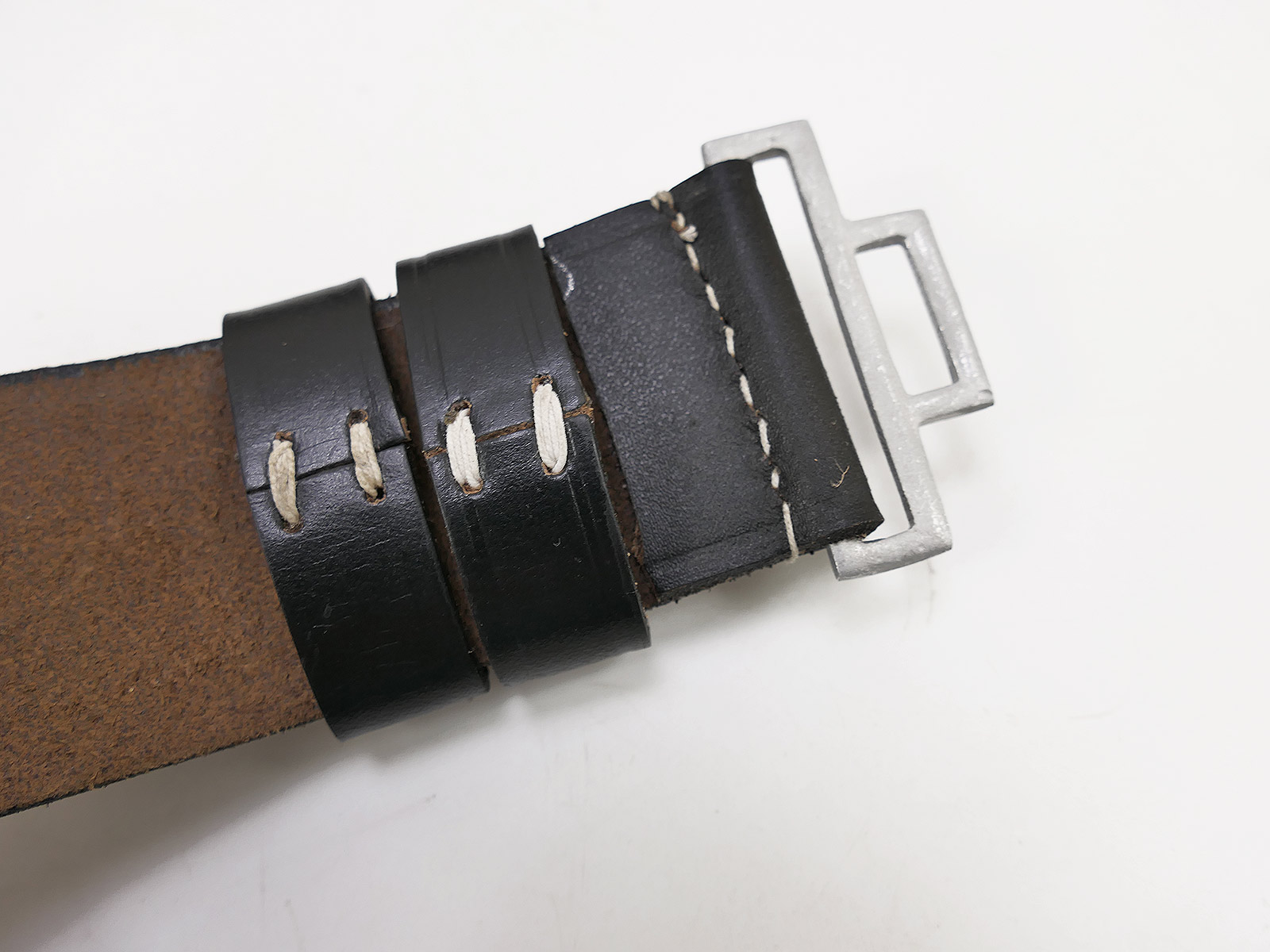 Waffen-SS Führer belt with belt buckle, 100 cm long, leather belt, officer’s Führer belt buckle, COLLECTION