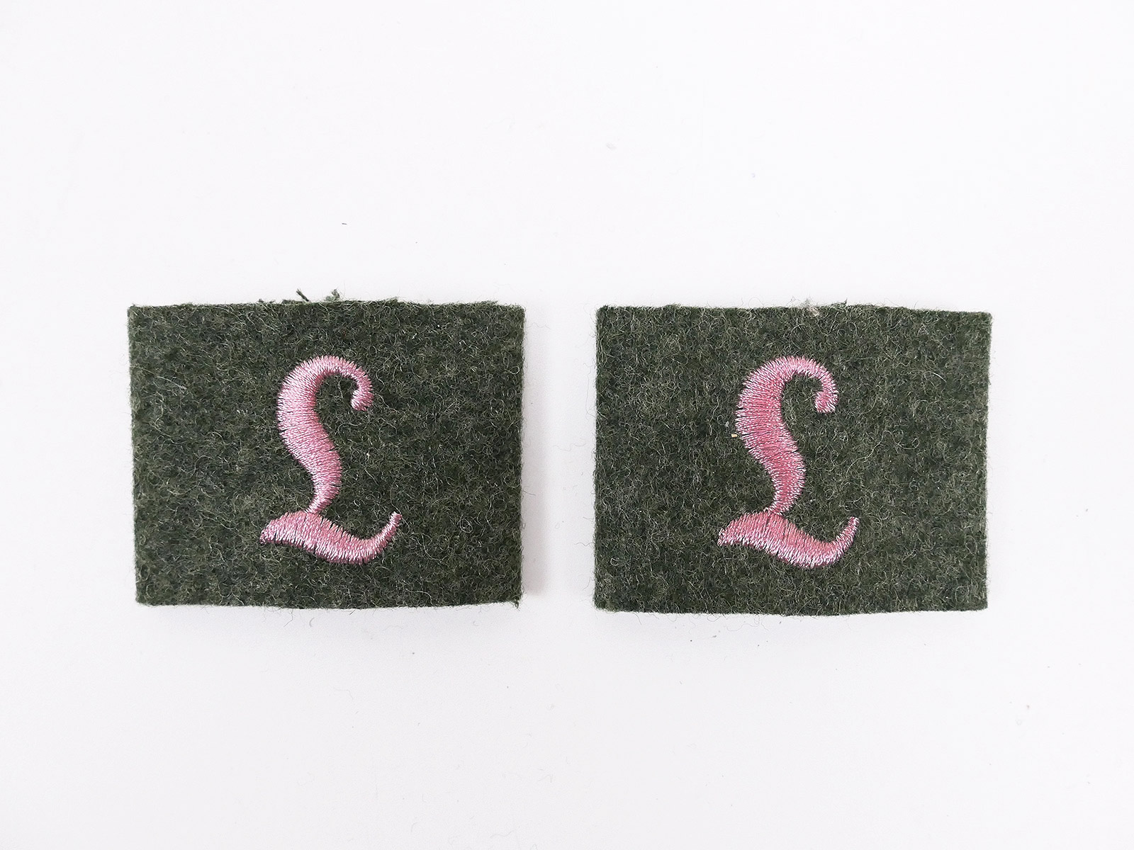 Wehrmacht pair of slider " L " Lehr pink tank for epaulettes shoulder boards