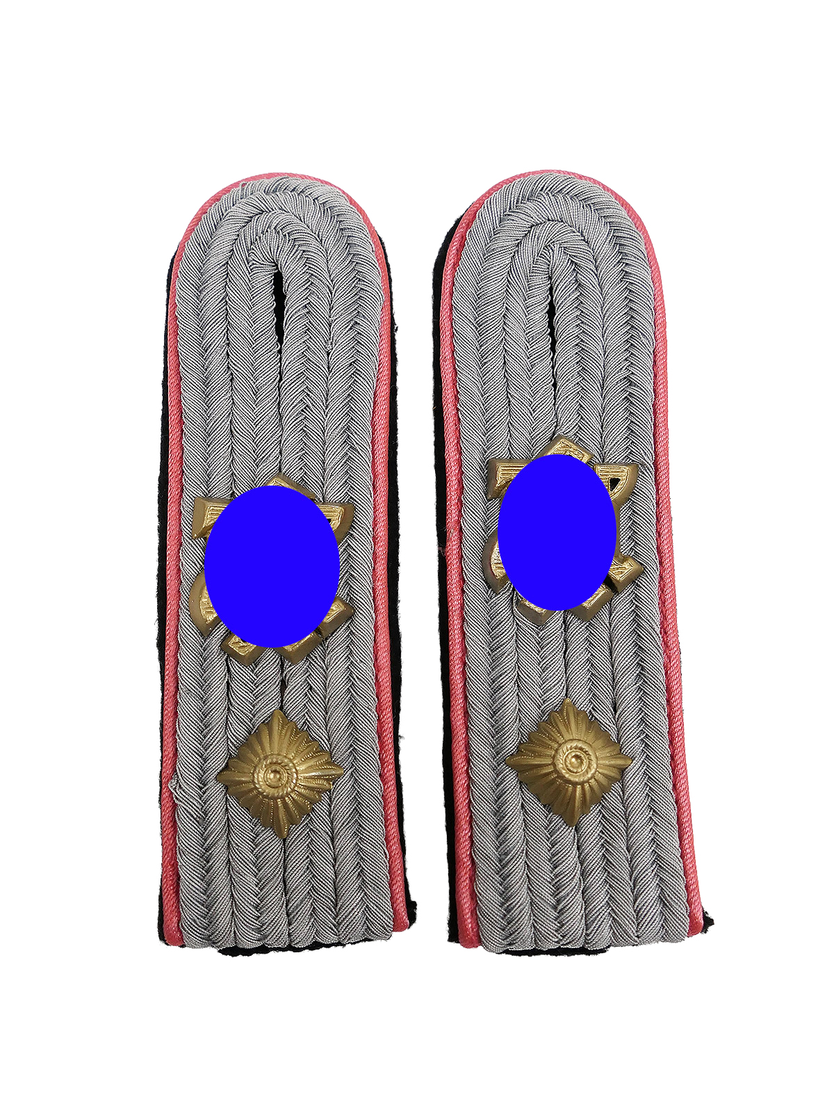 Waffen SS LAH Leibstandarte Panzer epaulettes with metal inserts, Obersturmführer