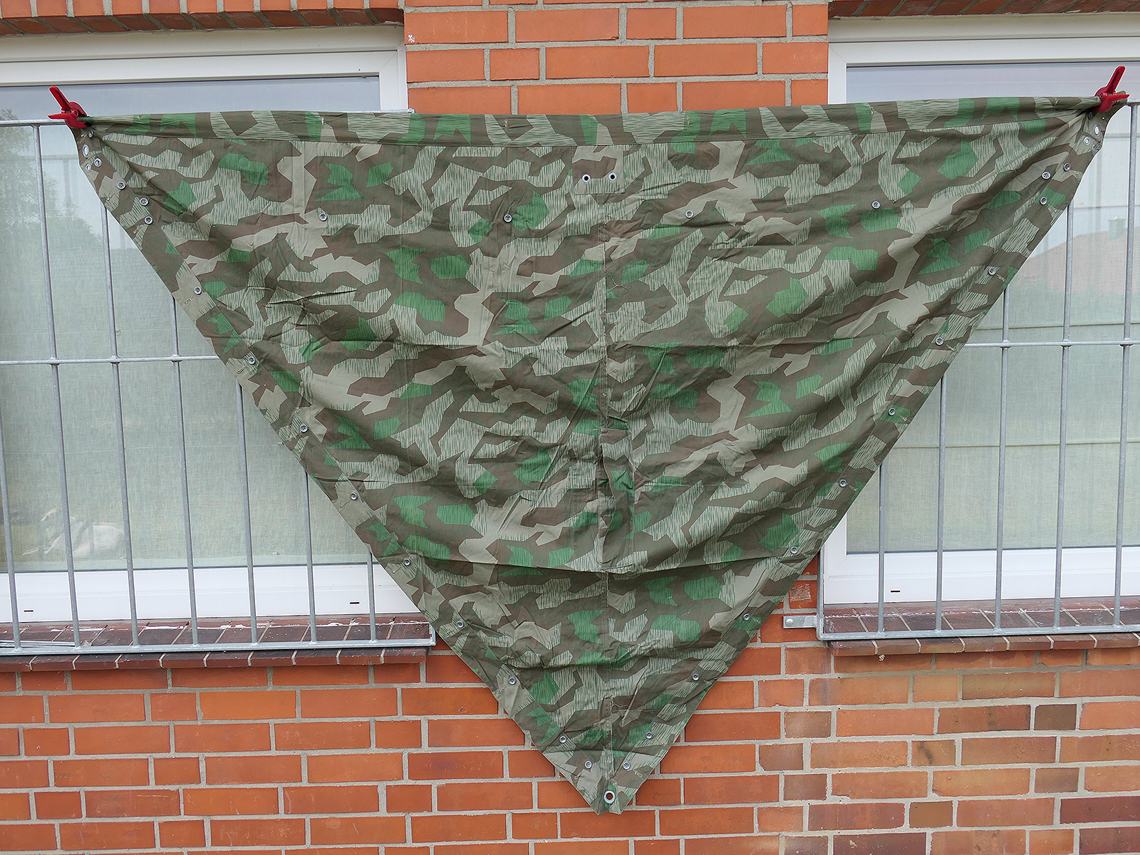 One-off Wehrmacht tent canvas, splinter camouflage, reproduction tent panel, splinter triangular tent panel, World War II