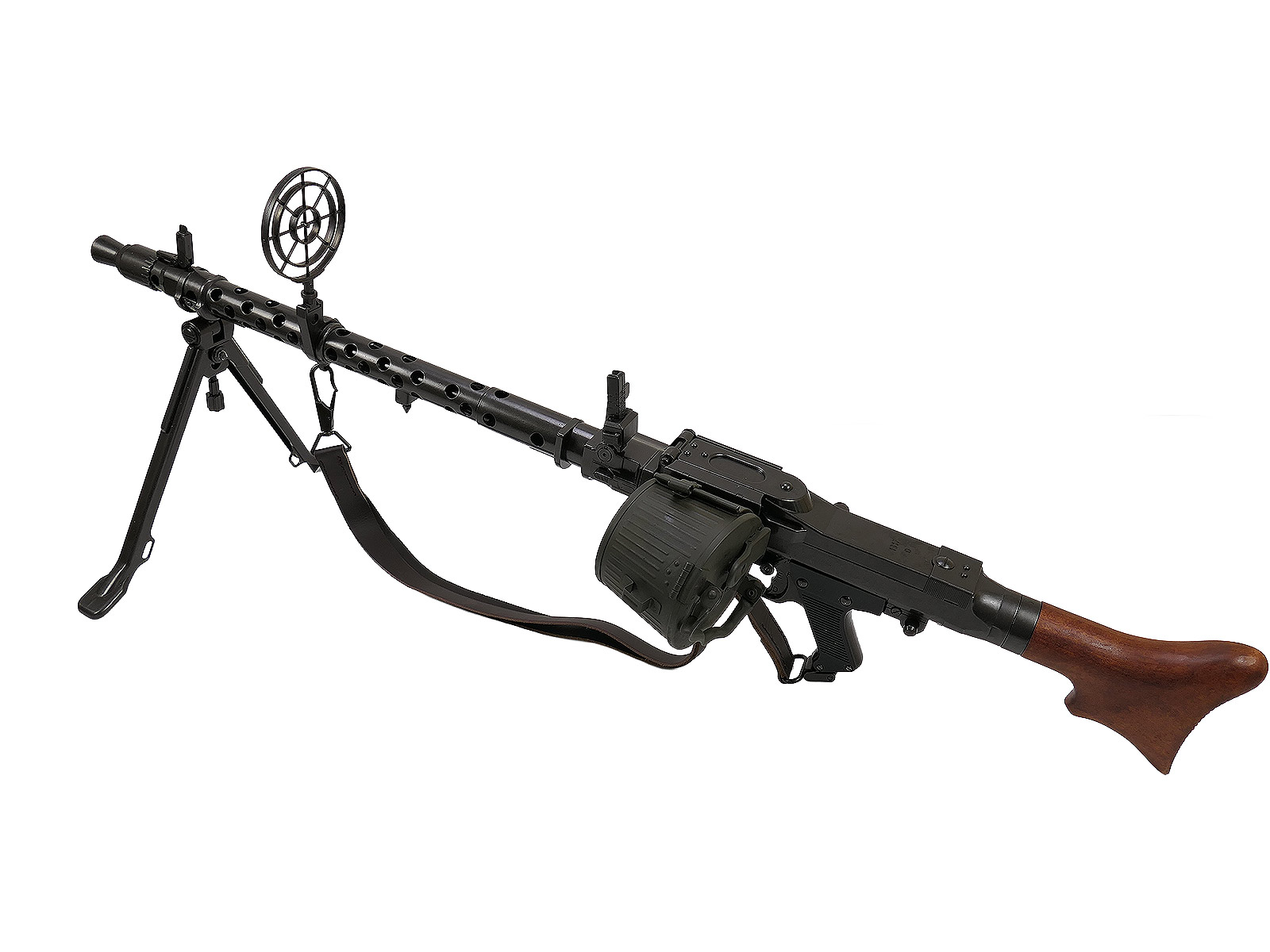 Denix VARIANTE MG34 machine gun decorative metal/wood model with modified belt drum (olive) 