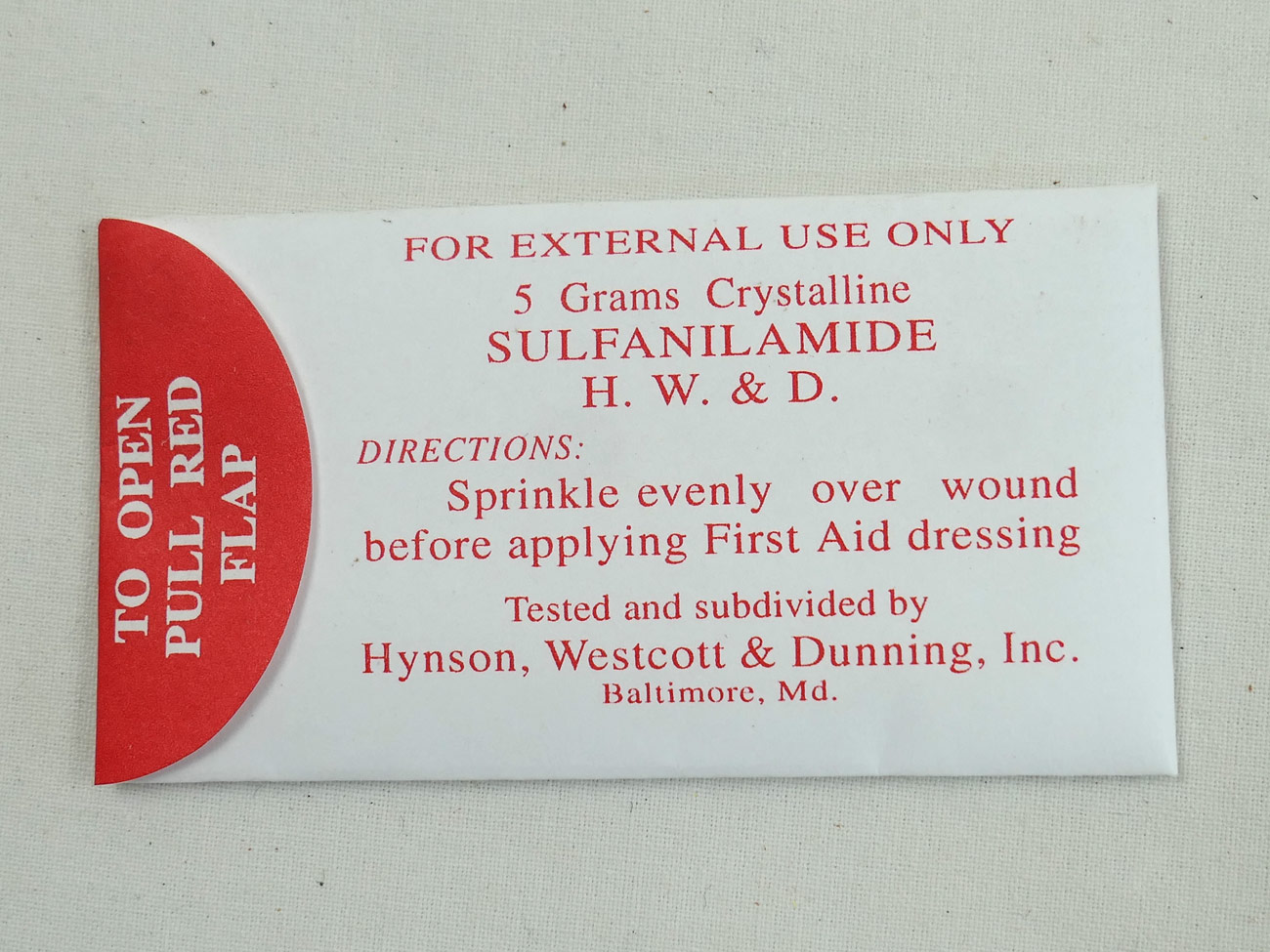 P14104818eNPsgAicKQ5v WW2 US paramedic sulfanilamide pack package