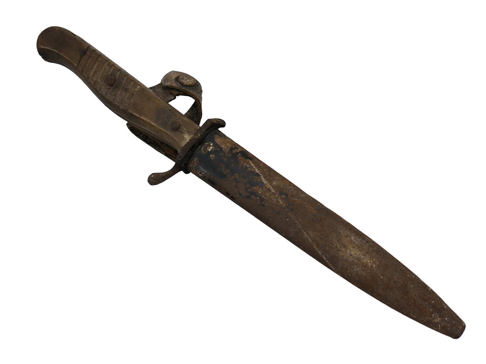 WK1 trench dagger with ERN mark, Rhineland razor factory, COLLECTION BATTLE WORN