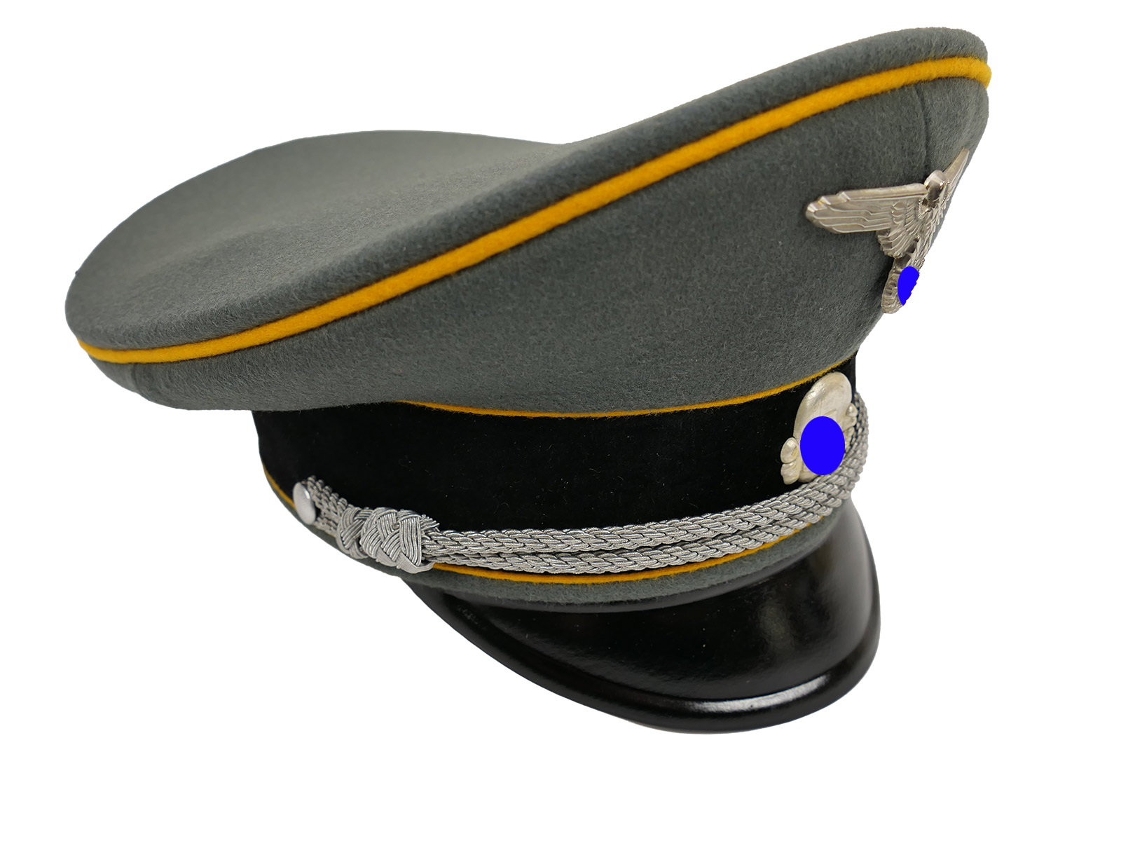 Waffen SS peaked cap, officer’s, cavalry, size 58 – top-quality museum-grade reproduction with metal detailing