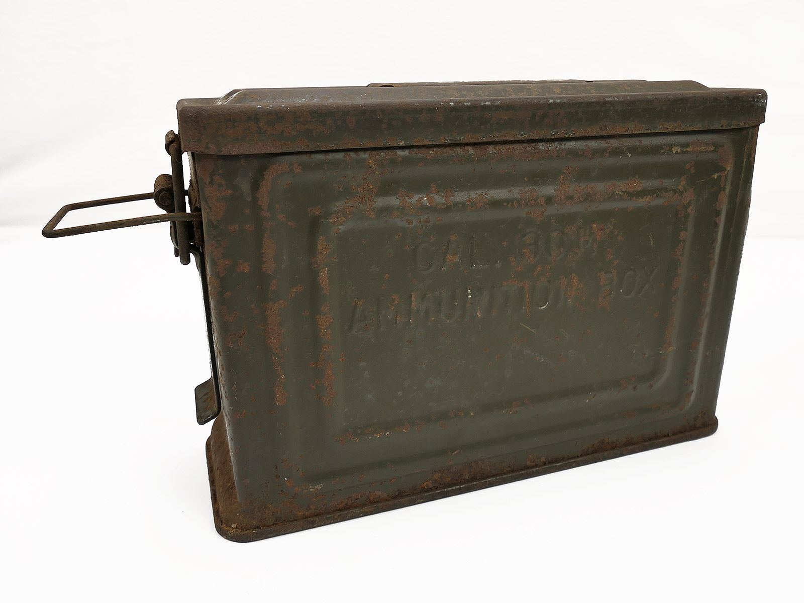 #2/ Original US ARMY WW2 Ammunition AMMN Box Cal .30 M2 Ammunition box 250 rounds Collection BATTLE WORN