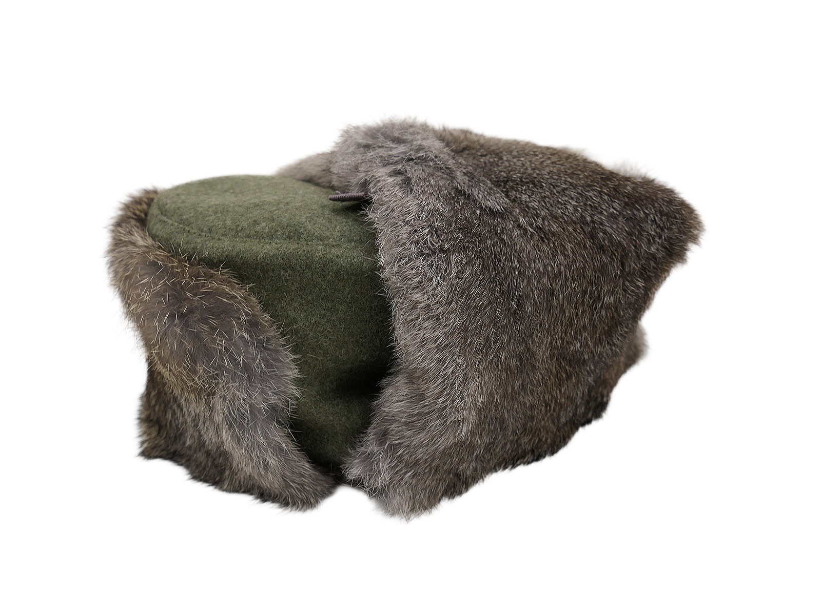 61/2 Wehrmacht Eastern Front winter cap, fur cap, rabbit fur, hare fur, field cap, size 61