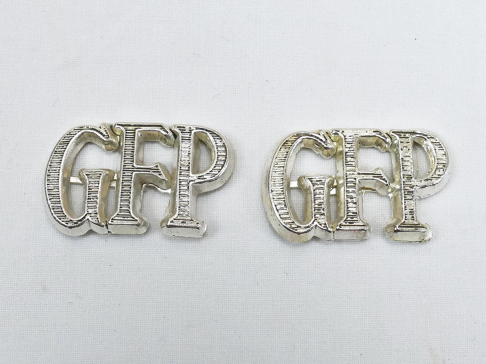 1x Pair Wehrmacht Shoulder Boards Satchels Geheime Feldpolizei Silver GFP