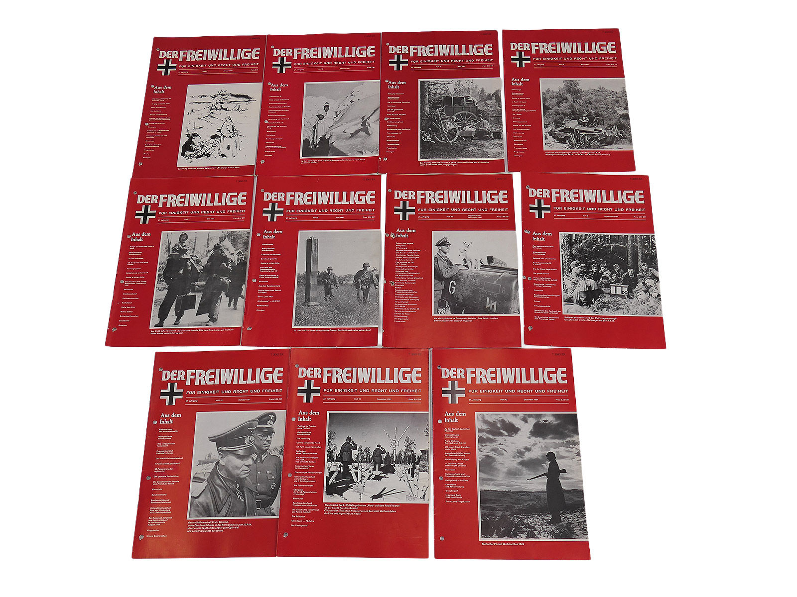 1981 – 11 issues of the magazine *Der Freiwillige* / World War II – COMPLETE, 27th volume