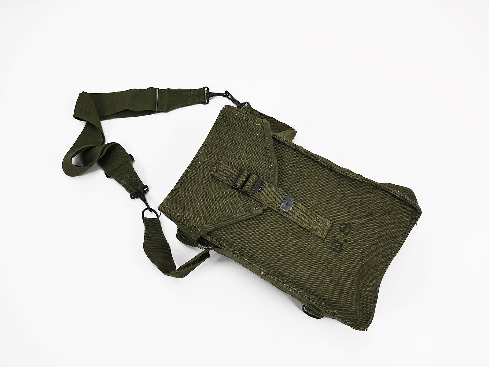 Original US Army M1 Ammo Pouch Bag General Purpose with Carrying Strap TOP / Collection BATTLE WORN