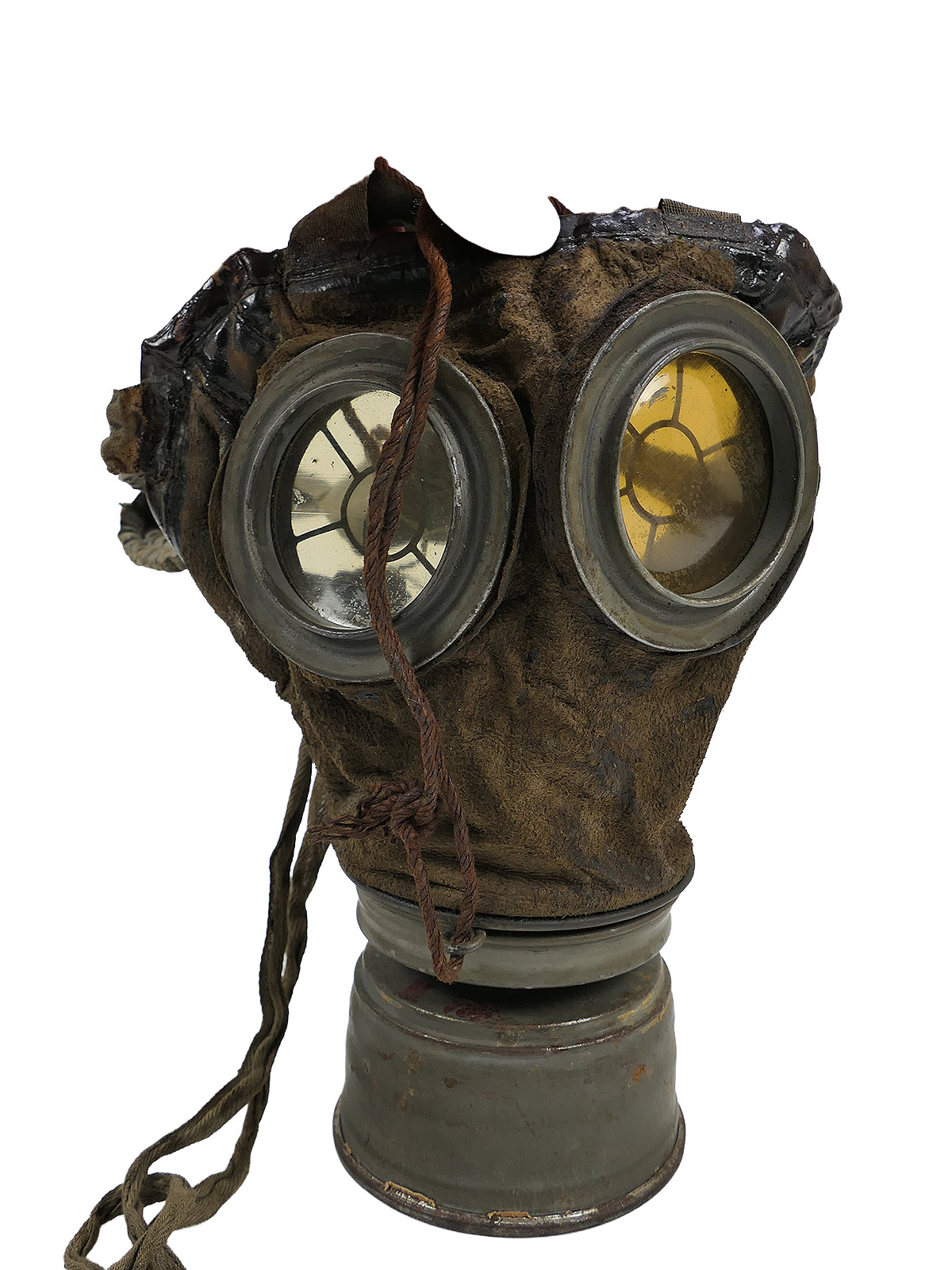 WK1 Original Leather Gas Mask M17 + Filter in Original Carry Case – COLLECTION BATTLE WORN